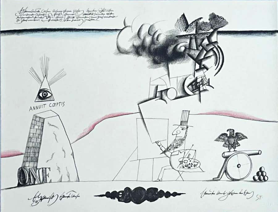 Saul Steinberg - Sam's Art New York International portfolio Signed/n lithograph
