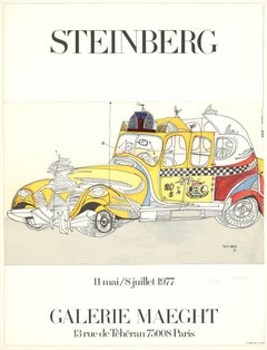 Saul Steinberg, 'Taxi' Signed & numbered Lithograph 1977