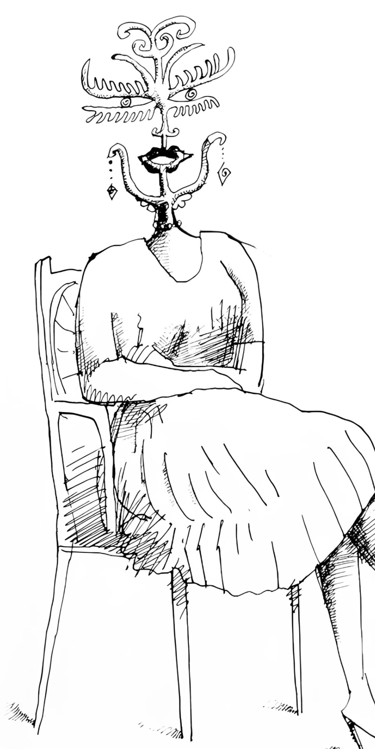 Steinberg, Illustration, Derrière le miroir (d'après) - Print de Saul Steinberg