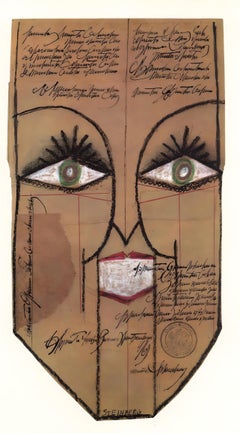 Vintage Steinberg, Illustration, Derrière le miroir (after)