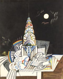 Vintage Steinberg, Illustration, Derrière le miroir (after)