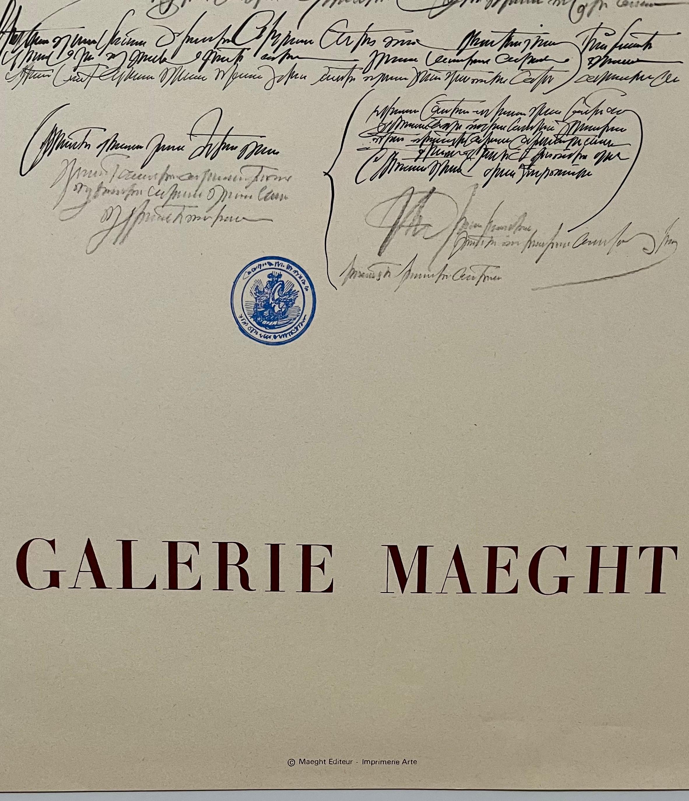 Vintage Poster Saul Steinberg Galerie Maeght Paris France For Sale 1
