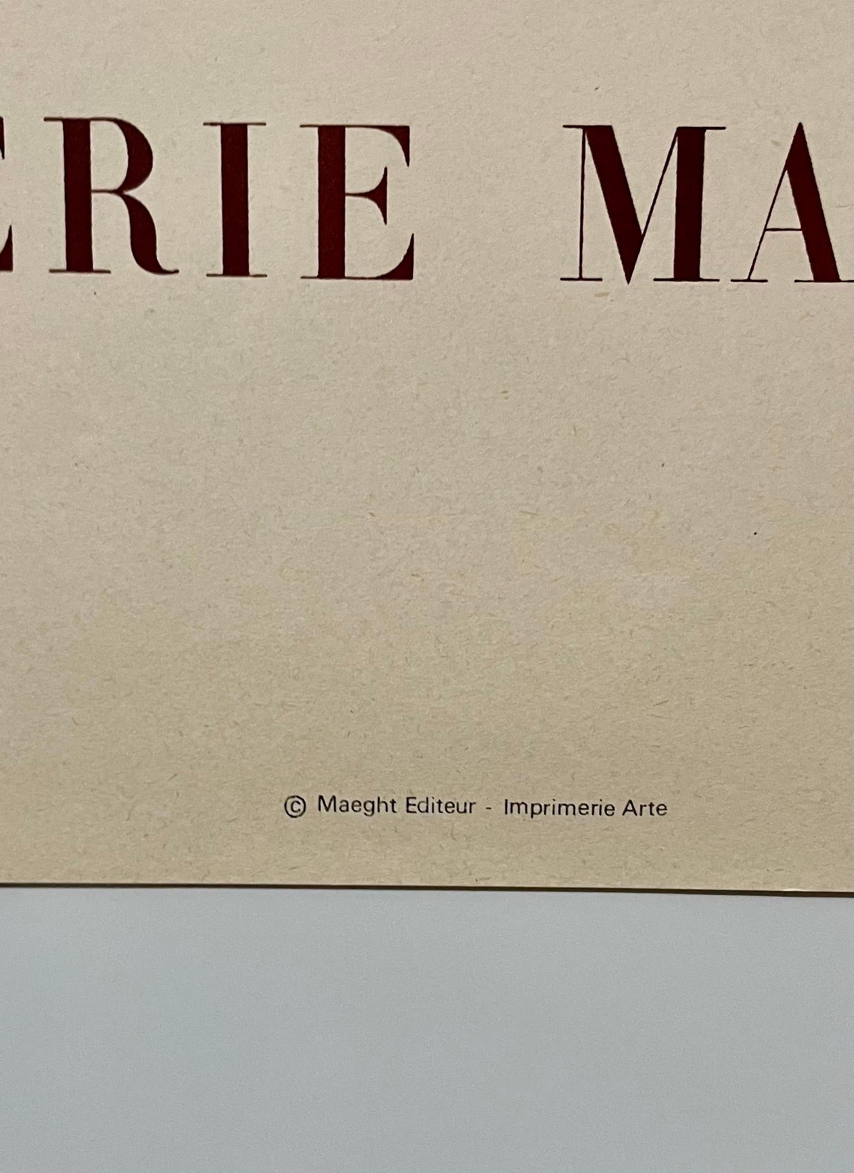 Póster vintage Saul Steinberg Galerie Maeght París Francia en venta 2