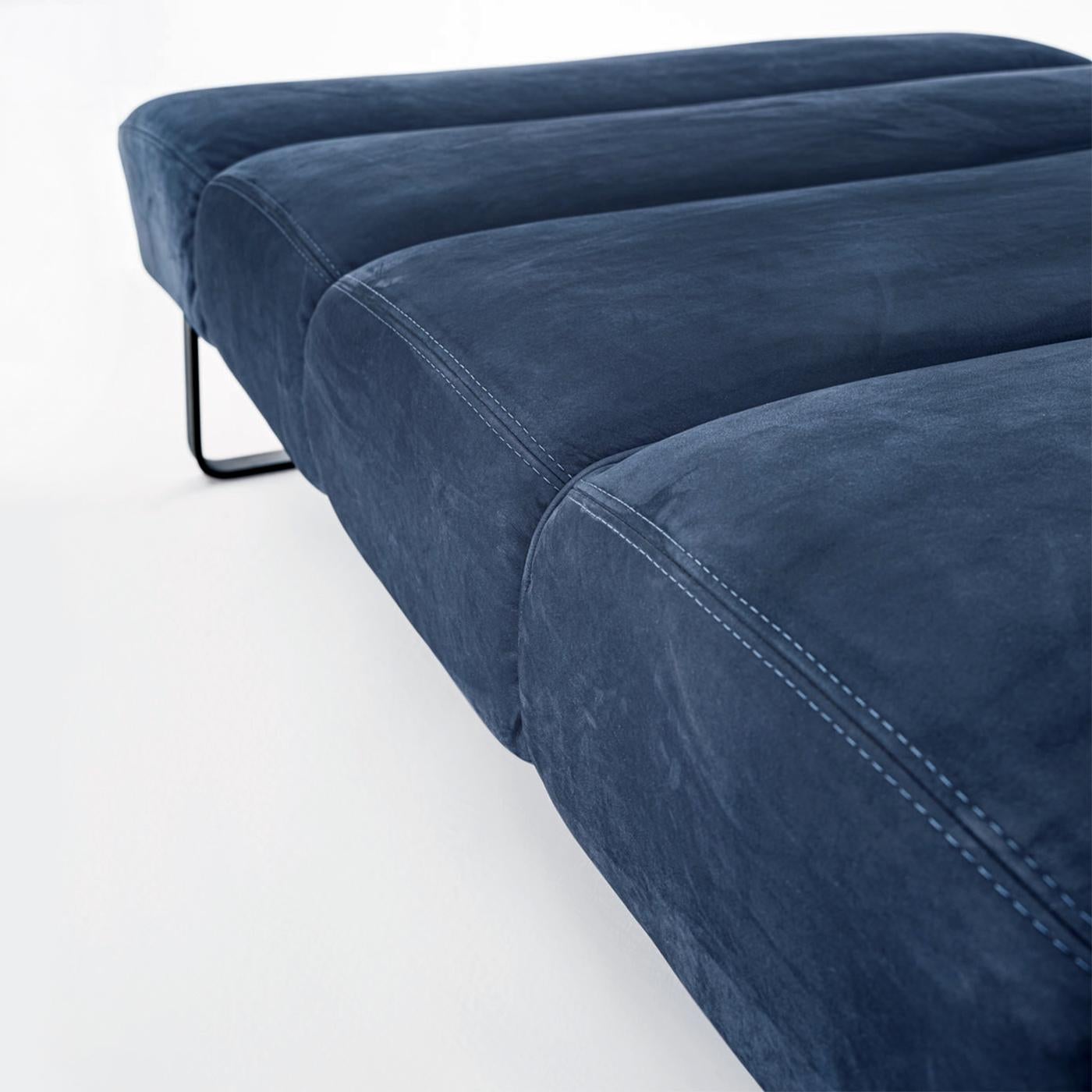 Hand-Crafted Saul Suede Sofa For Sale