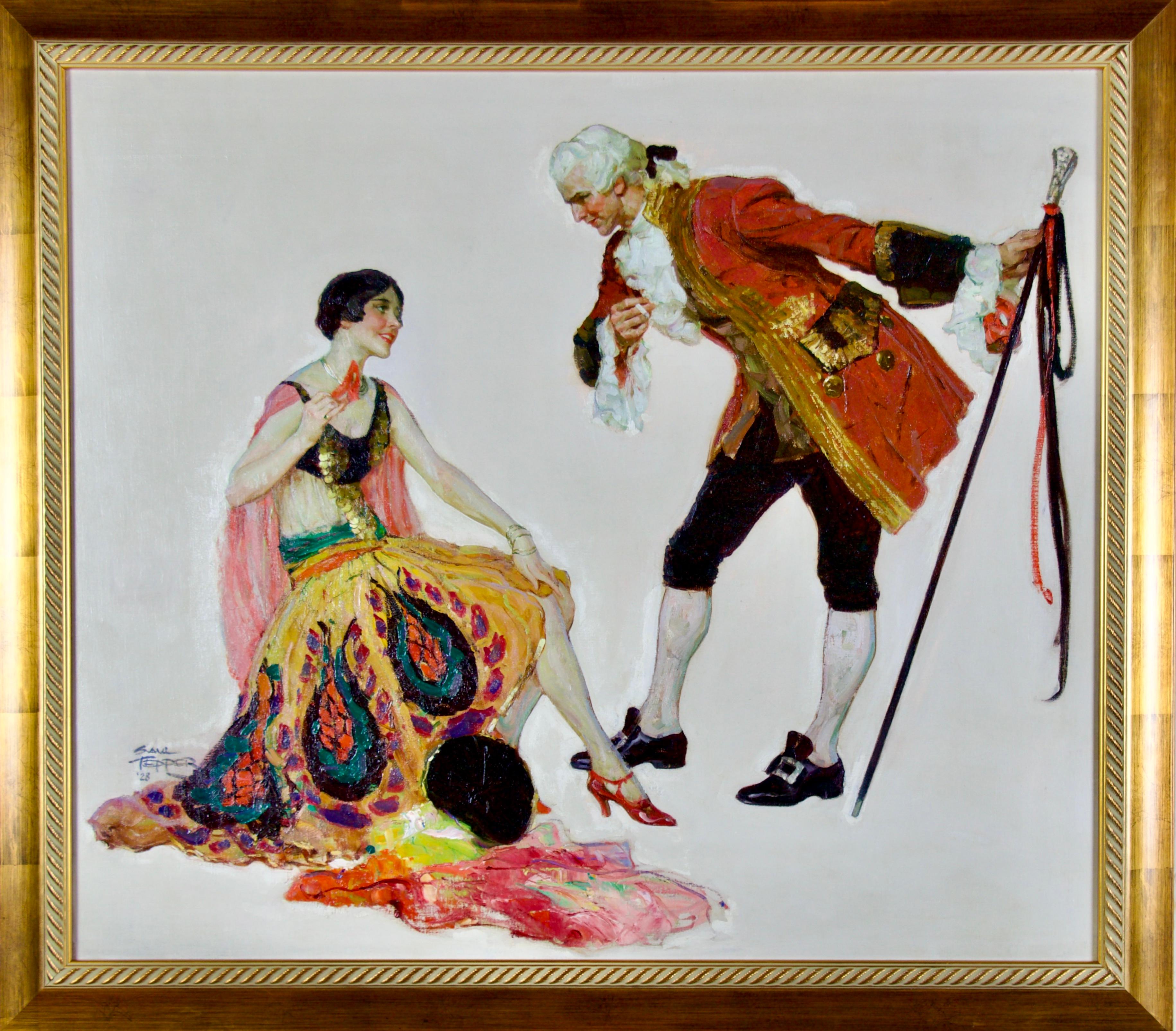 At the Masquerade, Chesterfield Cigarette advertisement - Painting by Saul Tepper