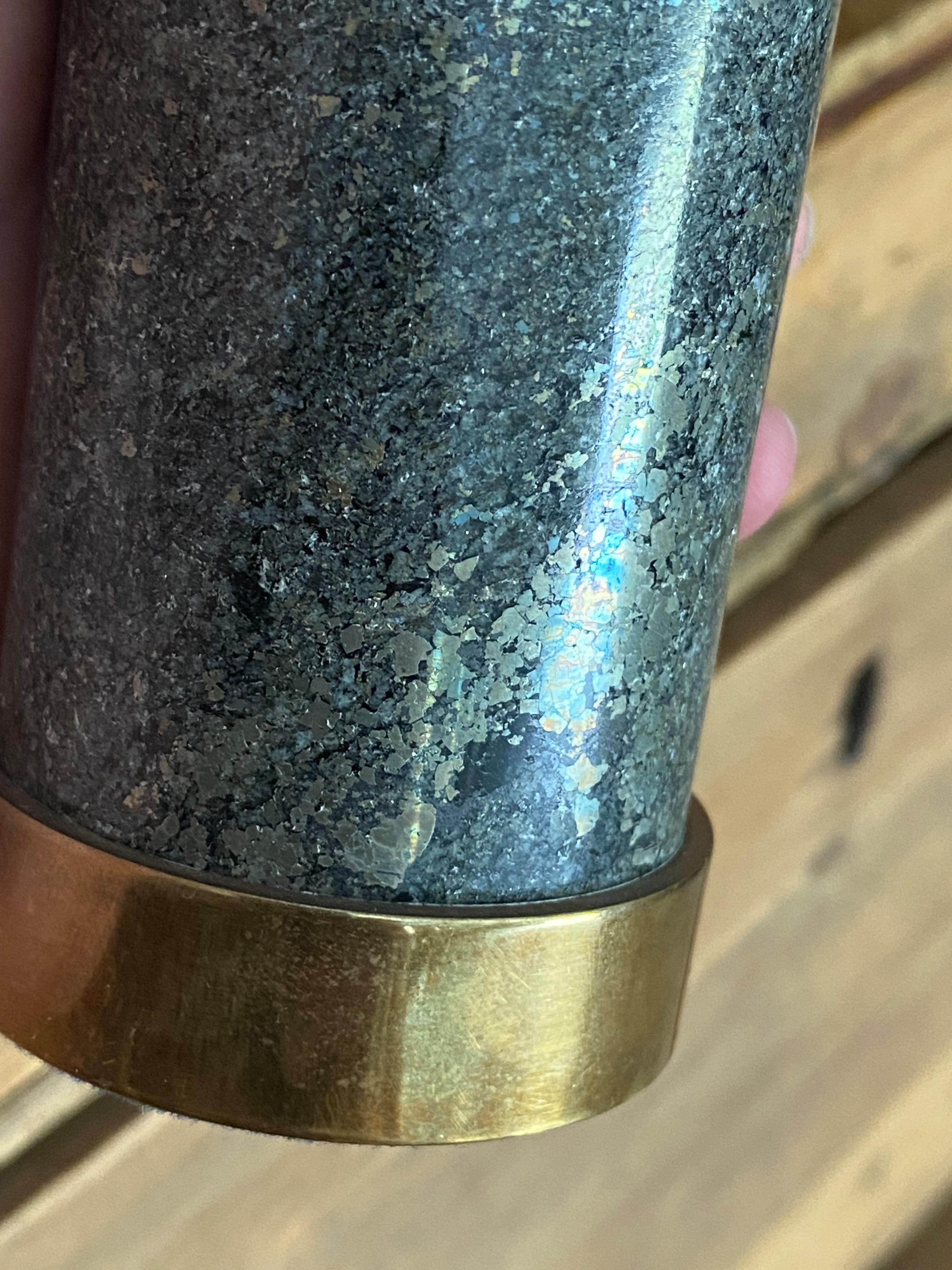 Saulo for Sulitjelma Stein og Metall Bougeoirs en pierre et bronze, lot de 3 en vente 4
