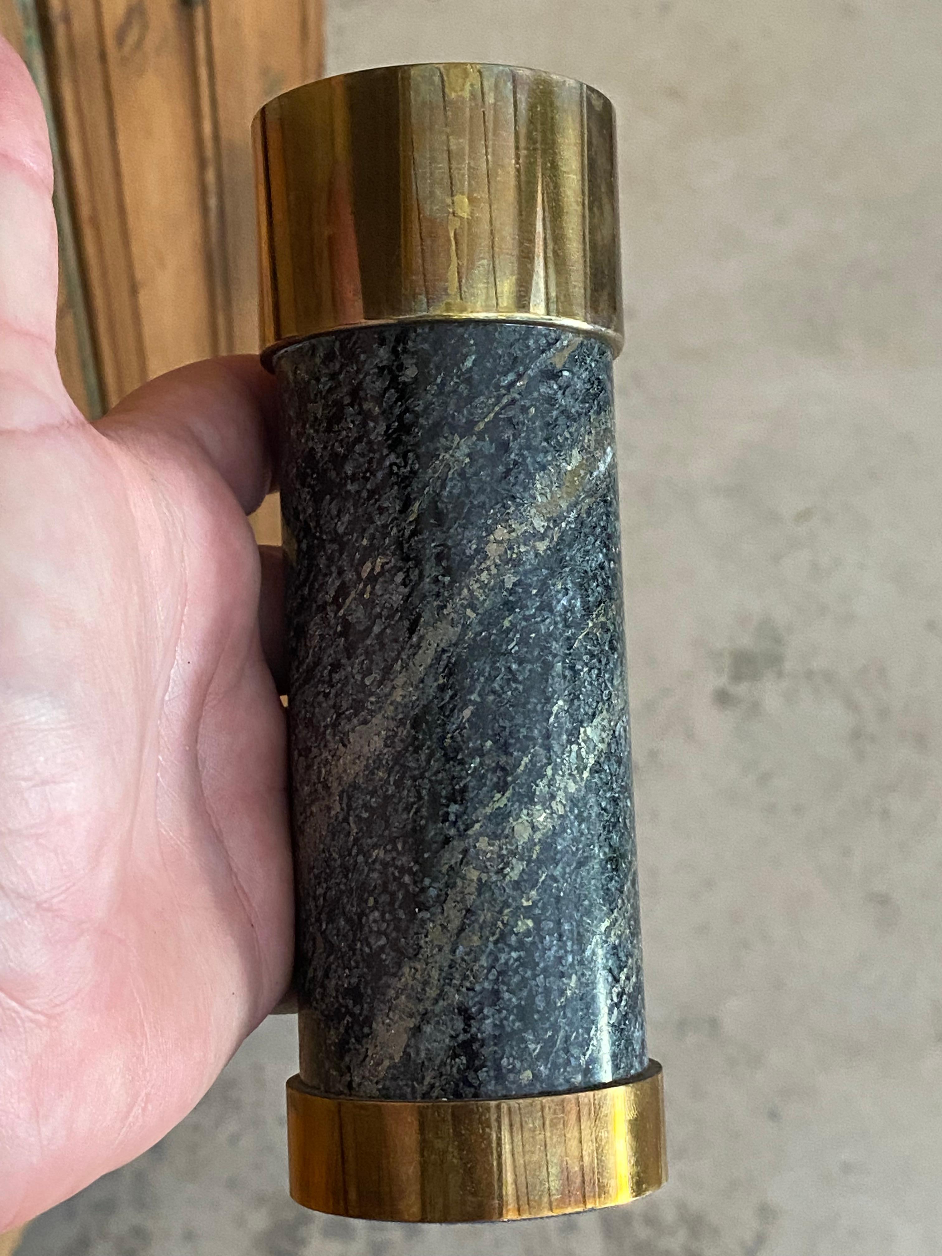 Saulo for Sulitjelma Stein og Metall Bougeoirs en pierre et bronze, lot de 3 en vente 1