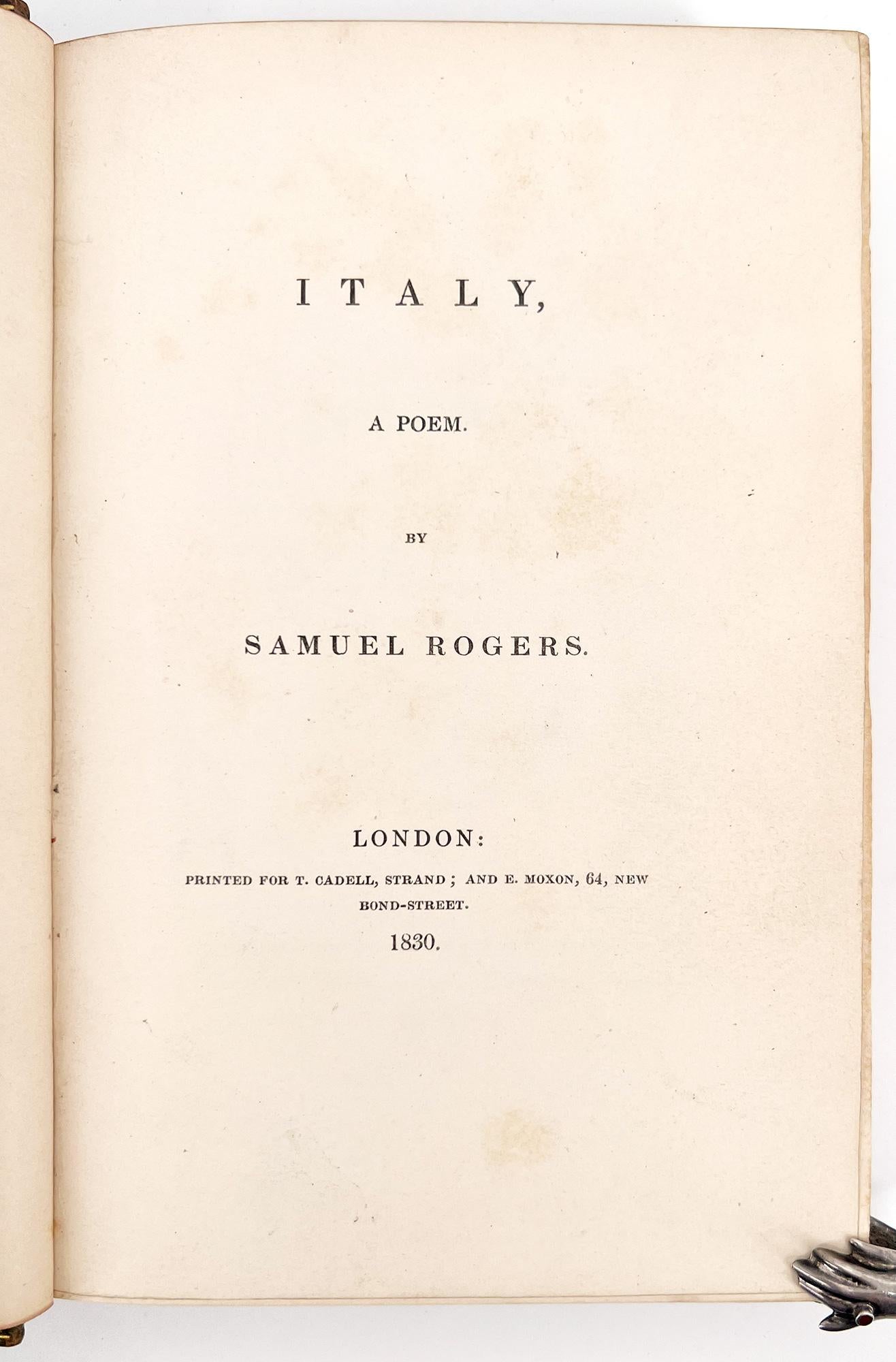 English Saumel Roger's Italy, a Poem & Poems For Sale