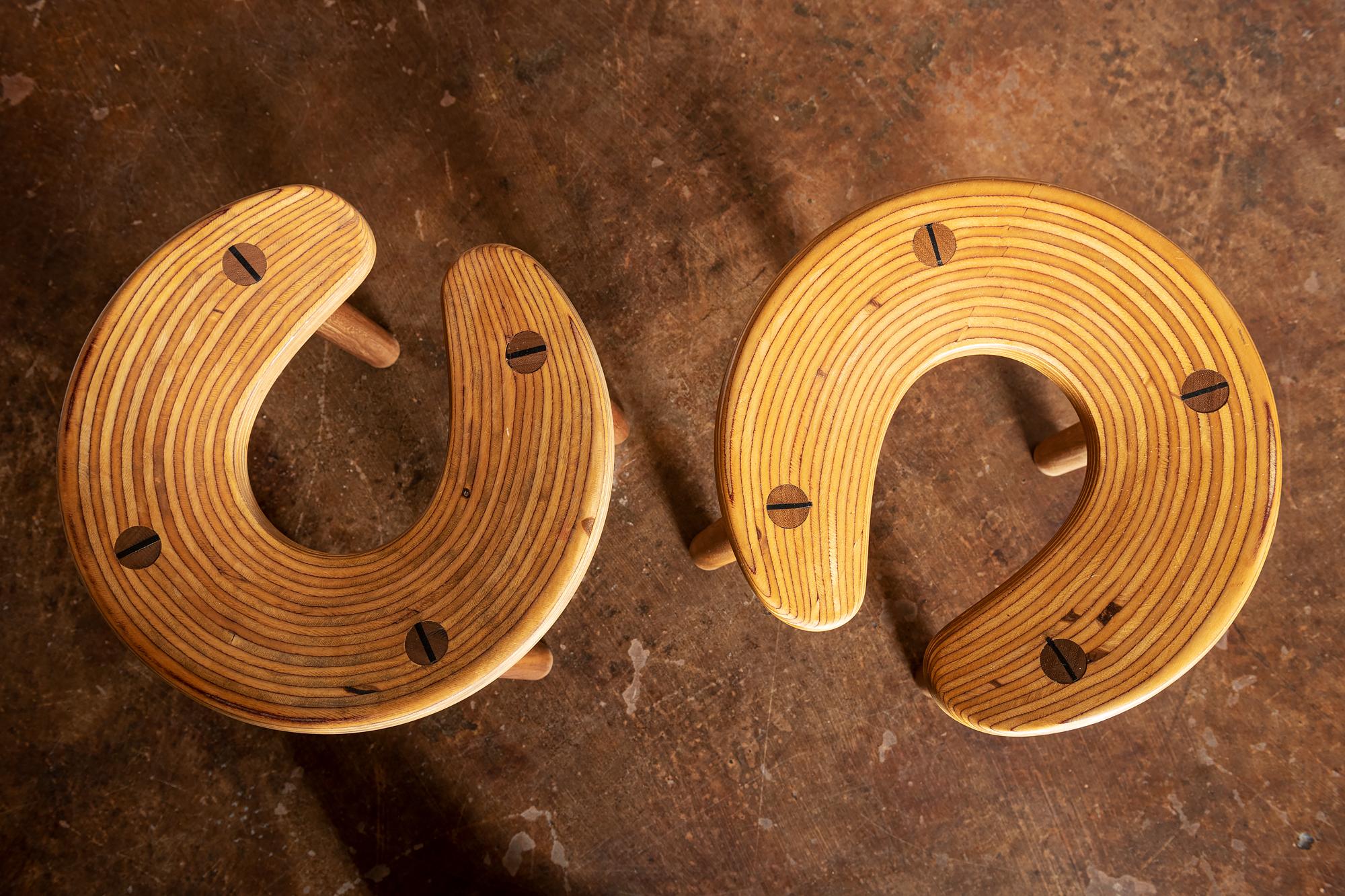 Laminated Sauna Stools by Antti Nurmesniemi, Finland, 1952