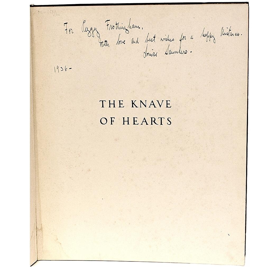 Saunders 'Maxfield Parish', the Knave of Hearts, First Ed. Presentation Copy In Good Condition For Sale In Hillsborough, NJ