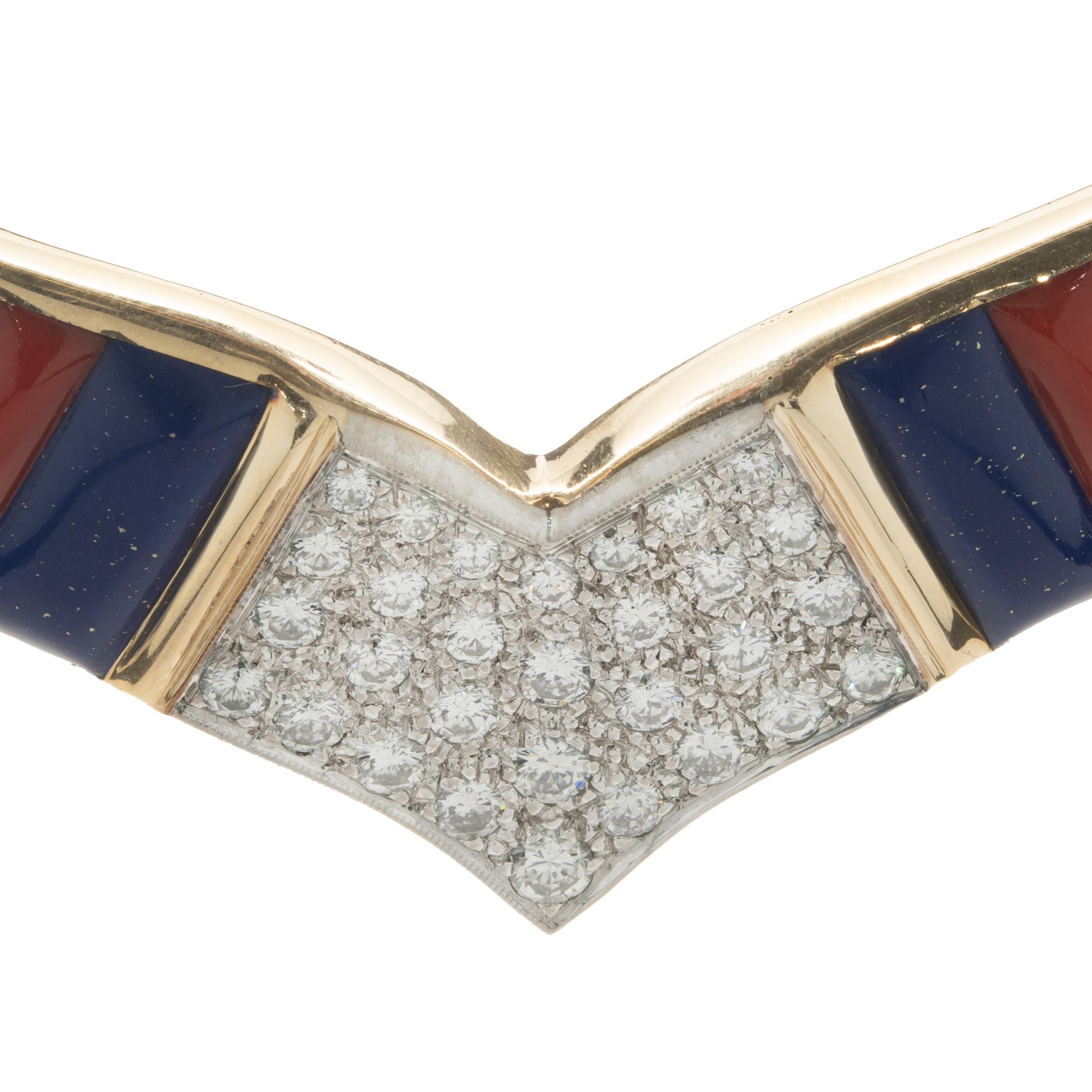 Saunsa Designed Native American Collar Halskette und Ring Set (Rundschliff)