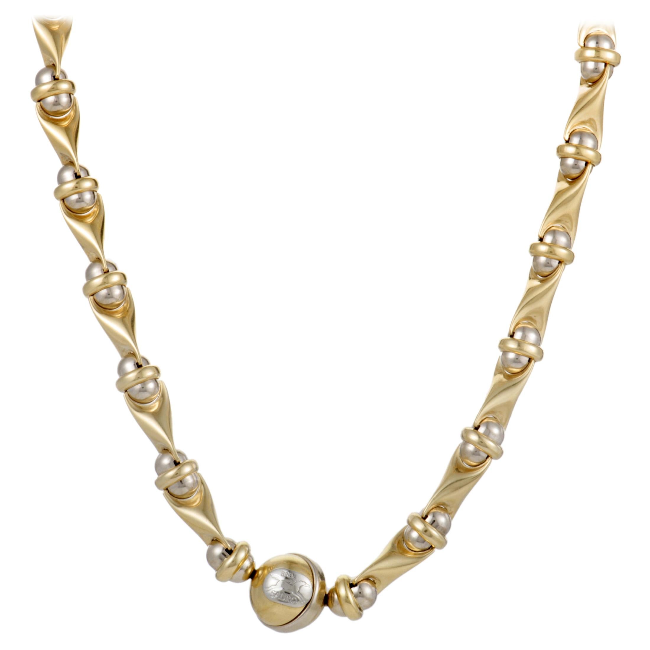 Sauro 18 Karat Yellow and White Gold Collar Necklace