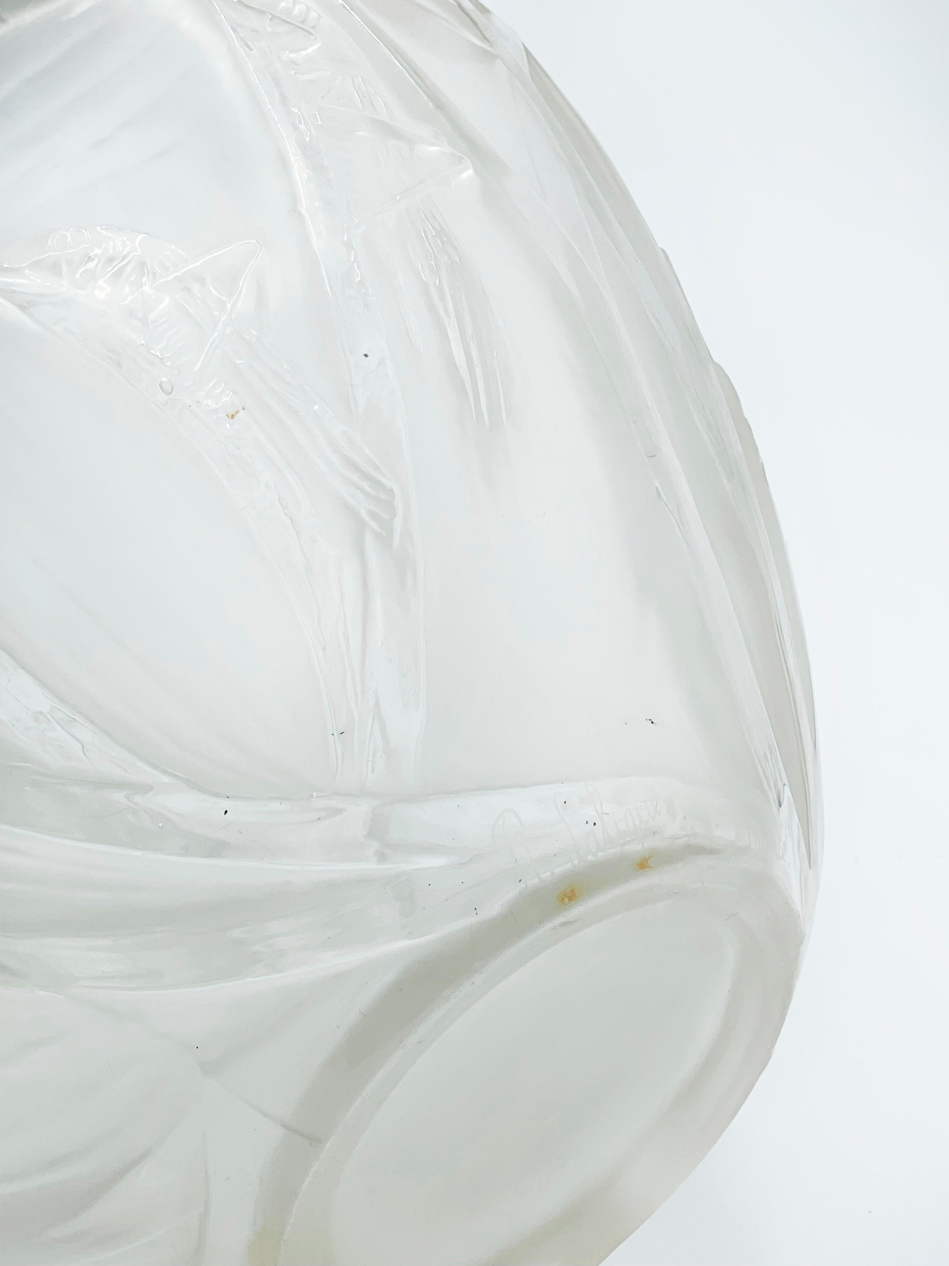 Glass Sauterelles Vase by René Lalique For Sale