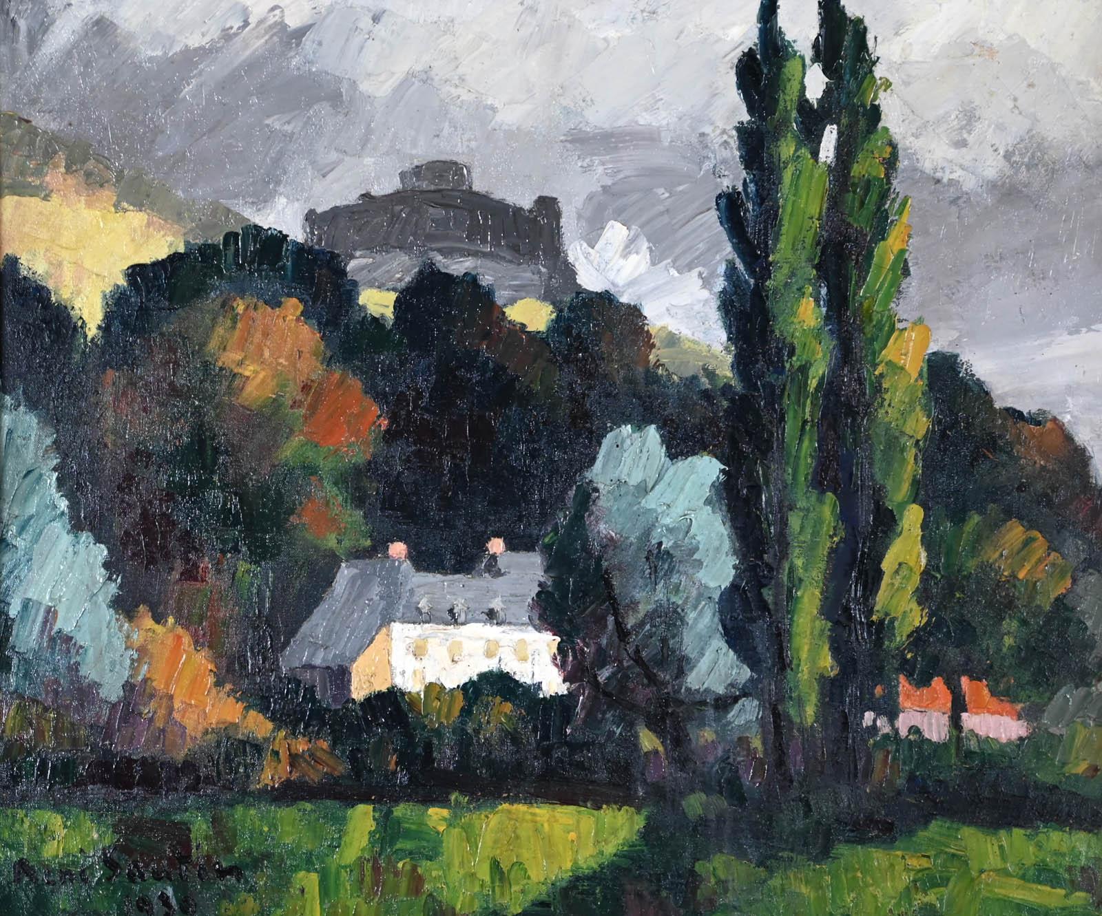 Landscape Painting SAUTIN - Dans les près, la Maison blanche, Les Andelys