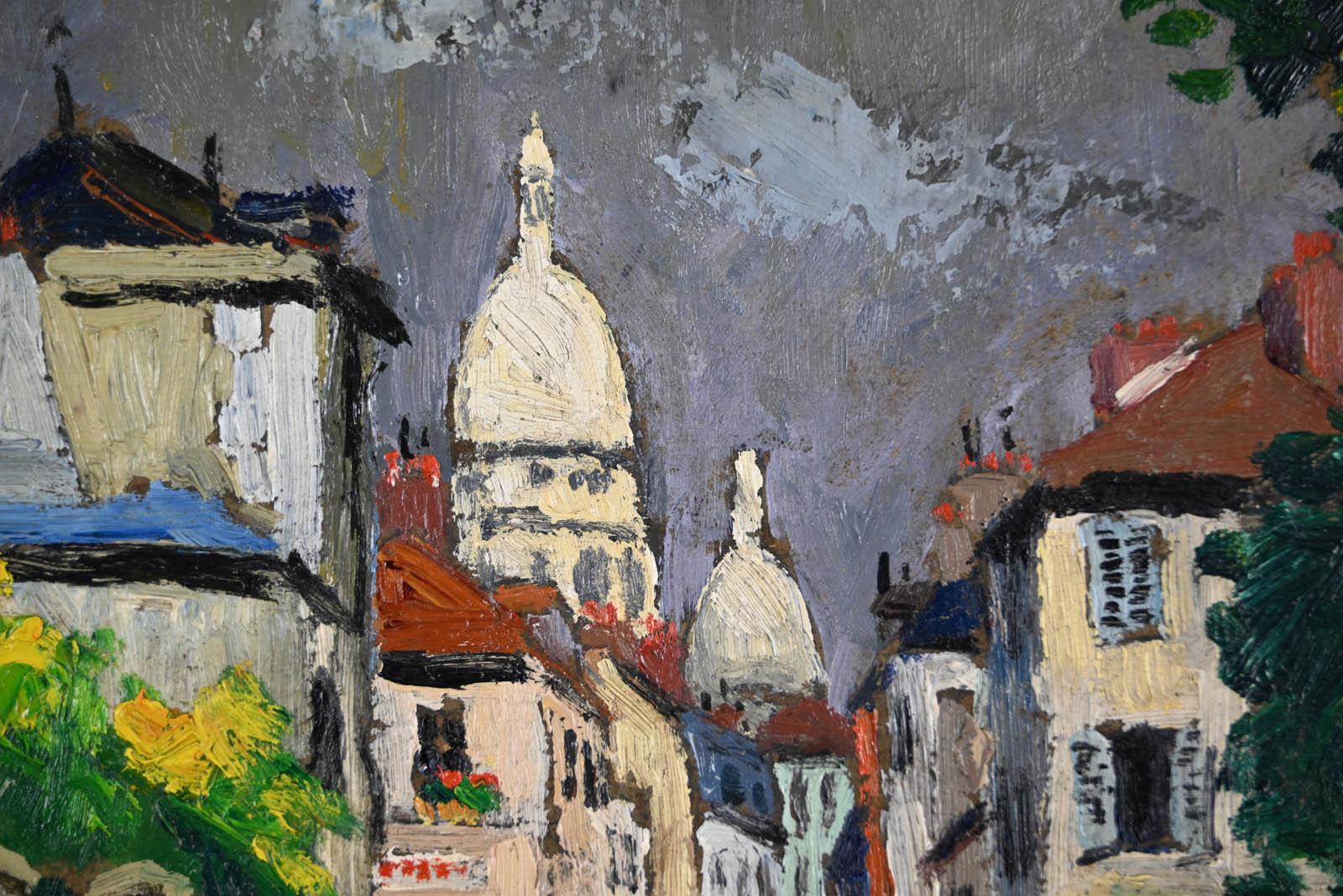 Montmartre, la rue Norvins - Fauvist Painting by SAUTIN