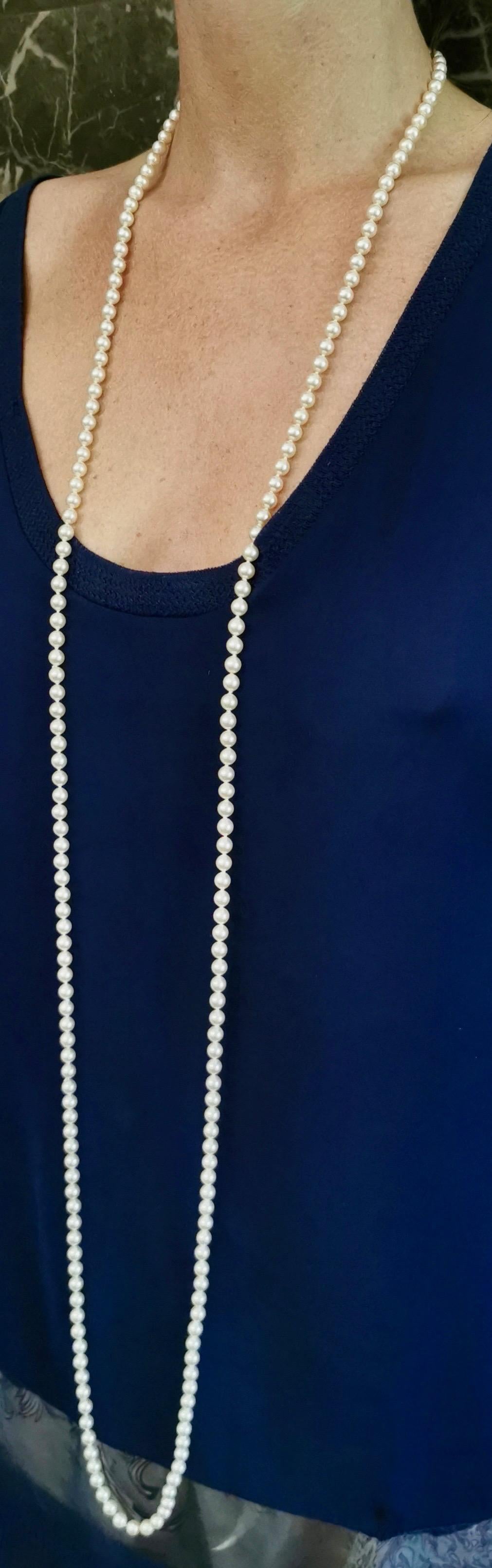 Women's or Men's Sautoir Cultured Pearl Long Necklace