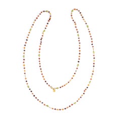 Sautoir Hard Stones Beaded Silver 925 Necklace