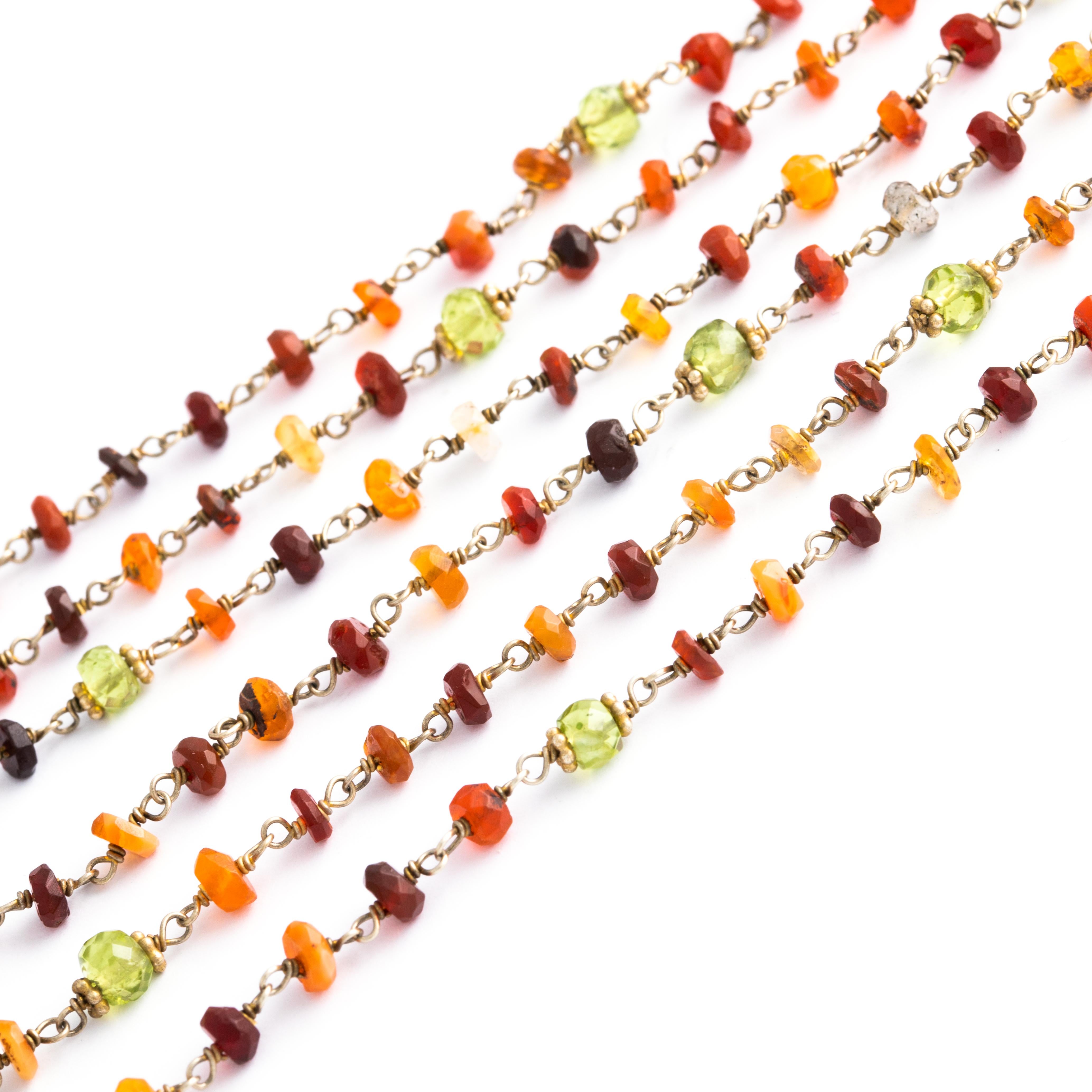Sautoir Hard Stones Beaded Silver 925 Necklace In Excellent Condition For Sale In Geneva, CH