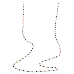 Sautoir Onyx Beads Silver 925 Necklace