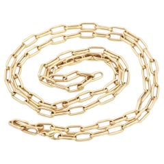 Long French sautoir 18k gold, paperclip chain circa 1920