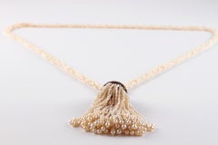 Pearl Sautoir With Platinum 3.23 Carat Diamond Cap, circa 1900