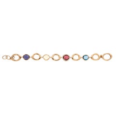 Sautoir Rosa Turmalin 18k London Blauer Topas Opal Roségold Halskette für sie
