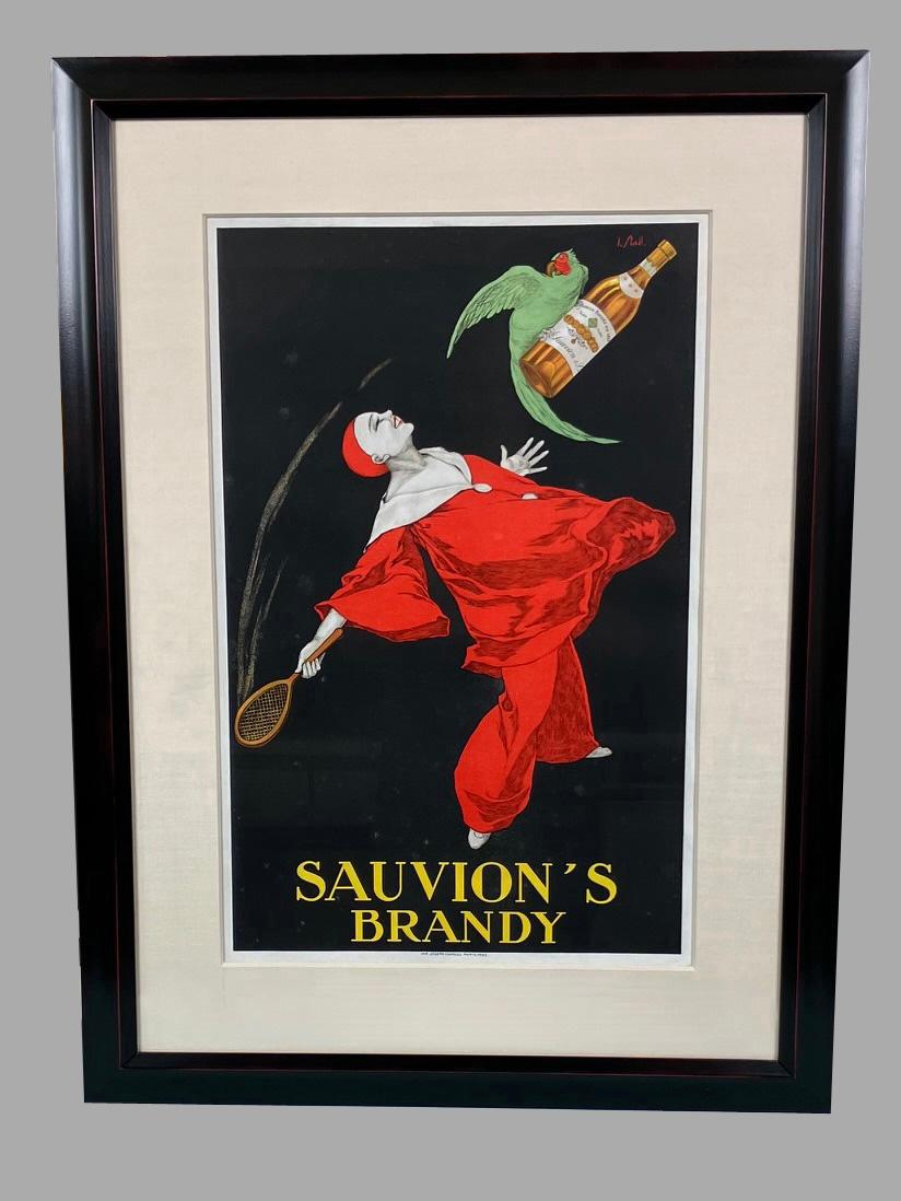 Art Deco Sauvion's Brandy Original 1925 Advertising Poster by Joseph Stall