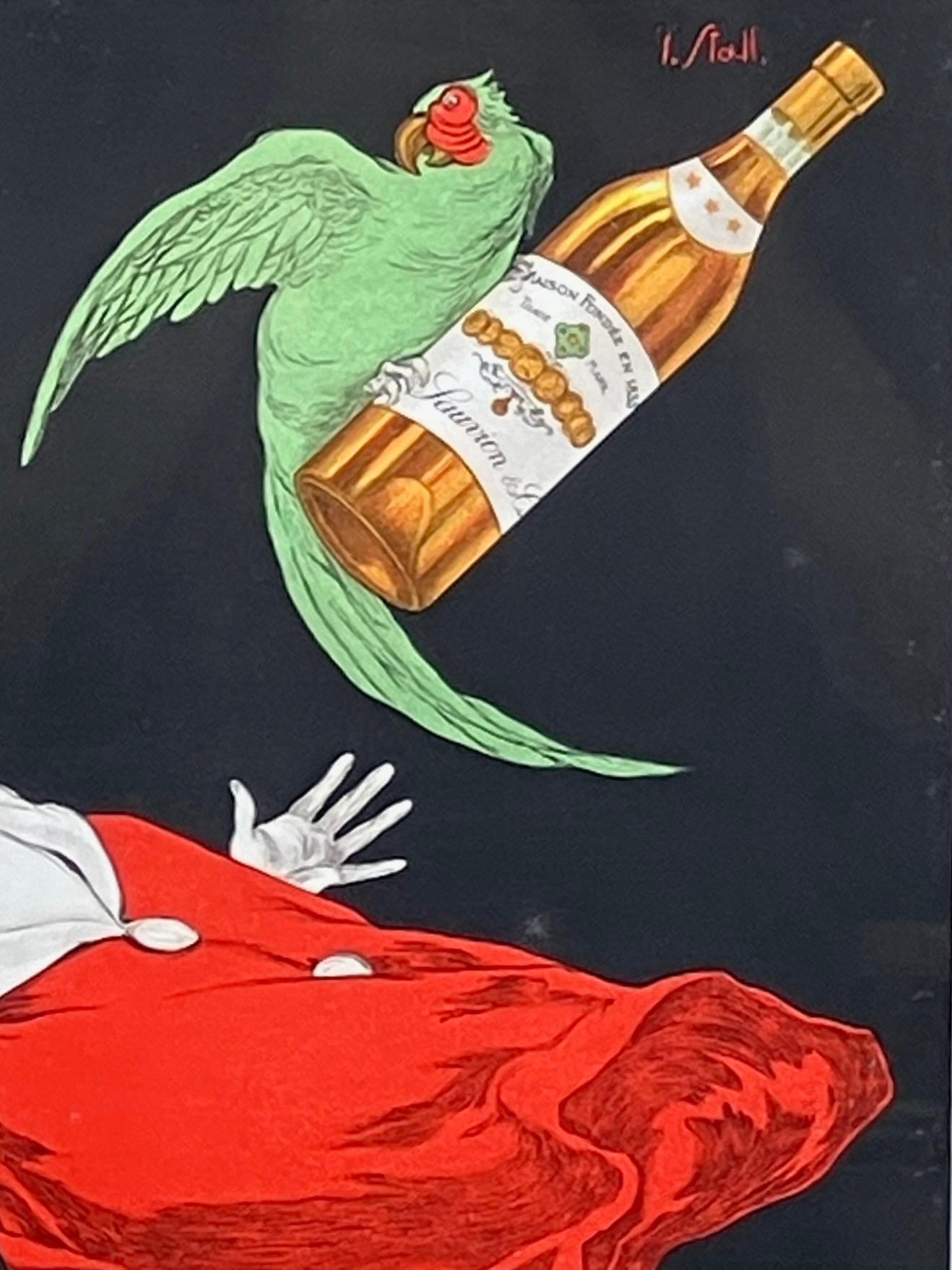 French Sauvion's Brandy Original 1925 Advertising Poster by Joseph Stall