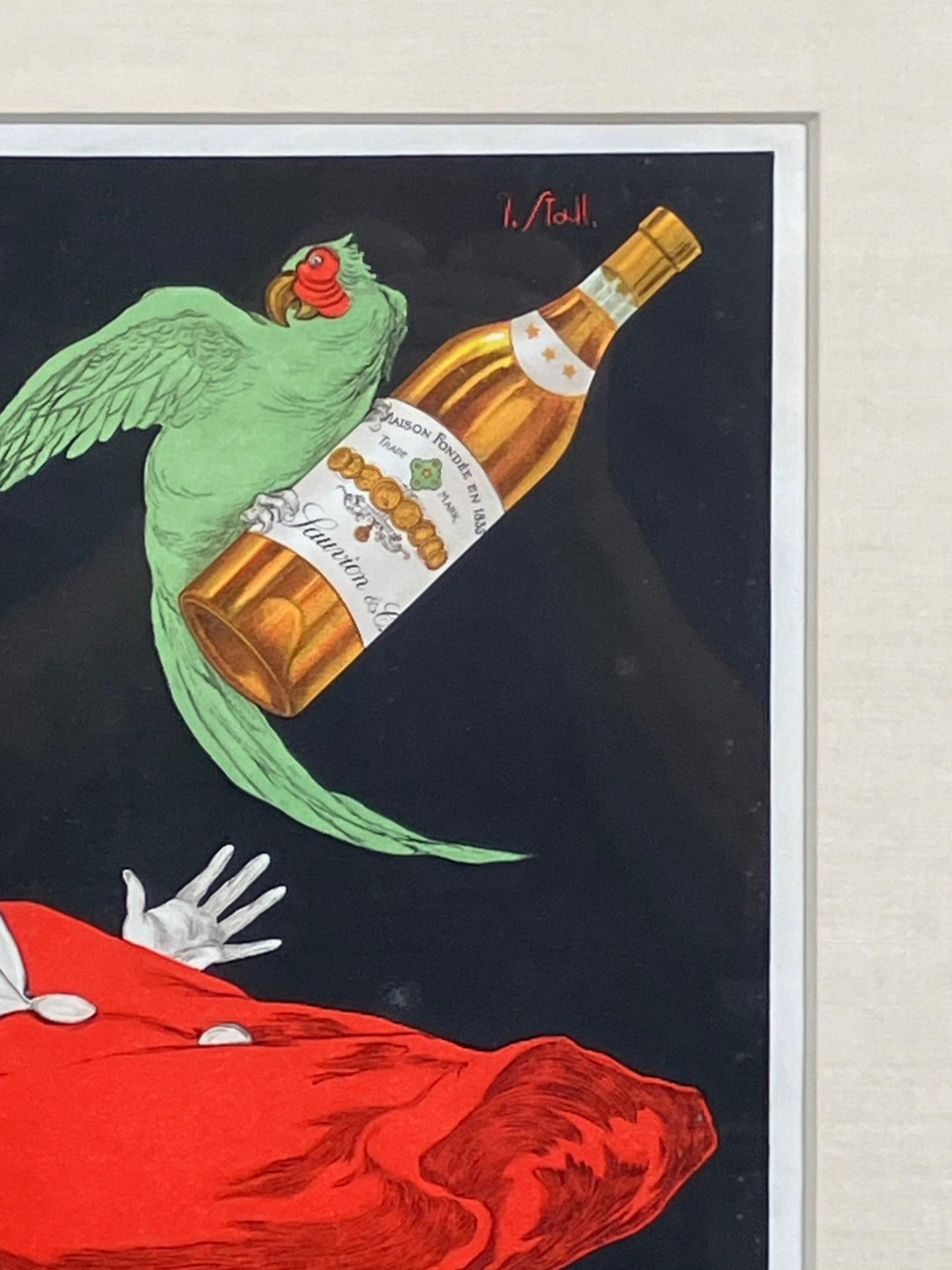 Sauvion's Brandy Original 1925 Advertising Poster by Joseph Stall In Good Condition In San Francisco, CA