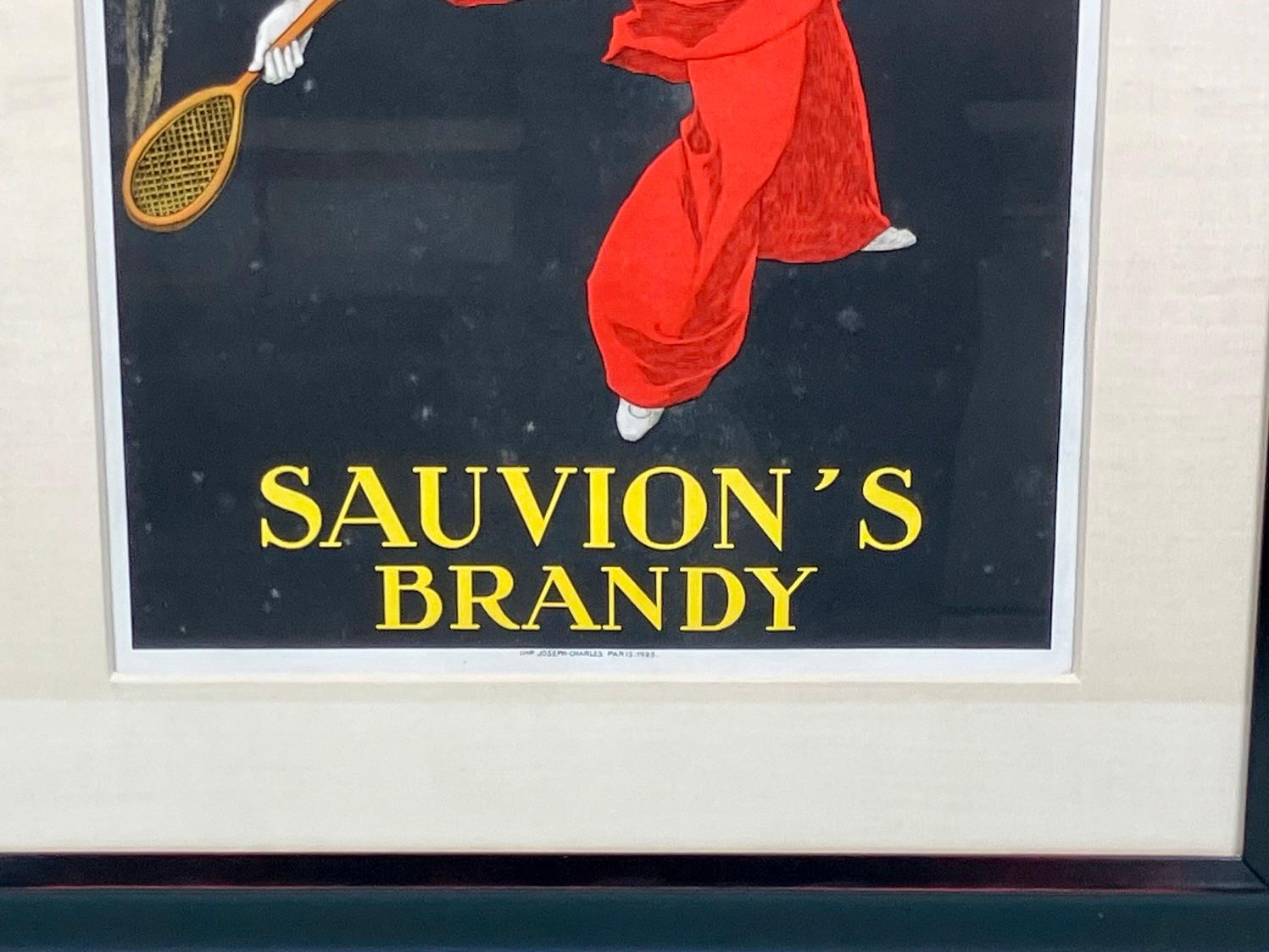 Mid-20th Century Sauvion's Brandy Original 1925 Advertising Poster by Joseph Stall