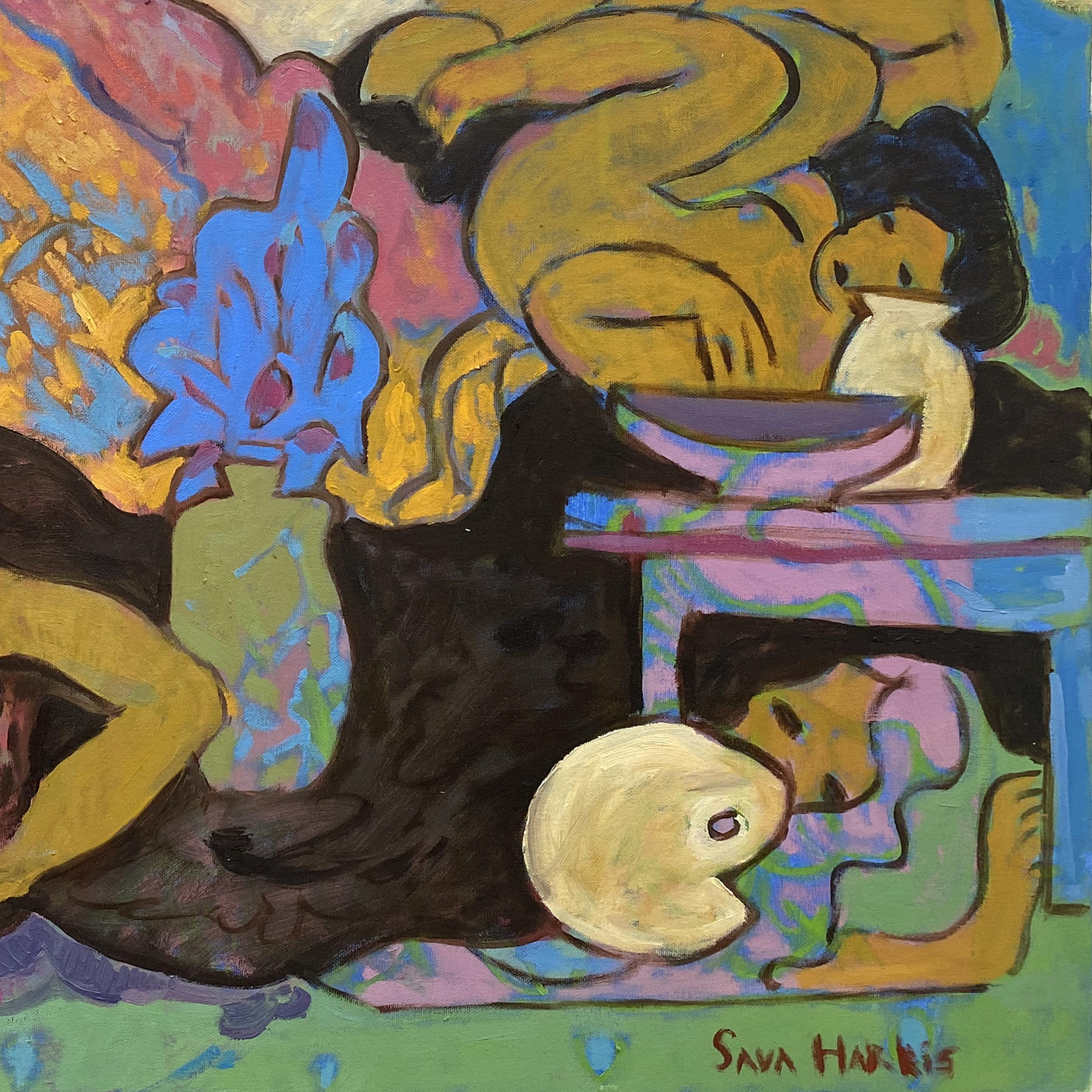 Ti ha chiesto come stavi - Figurative Painting Marrone di Sava Harris