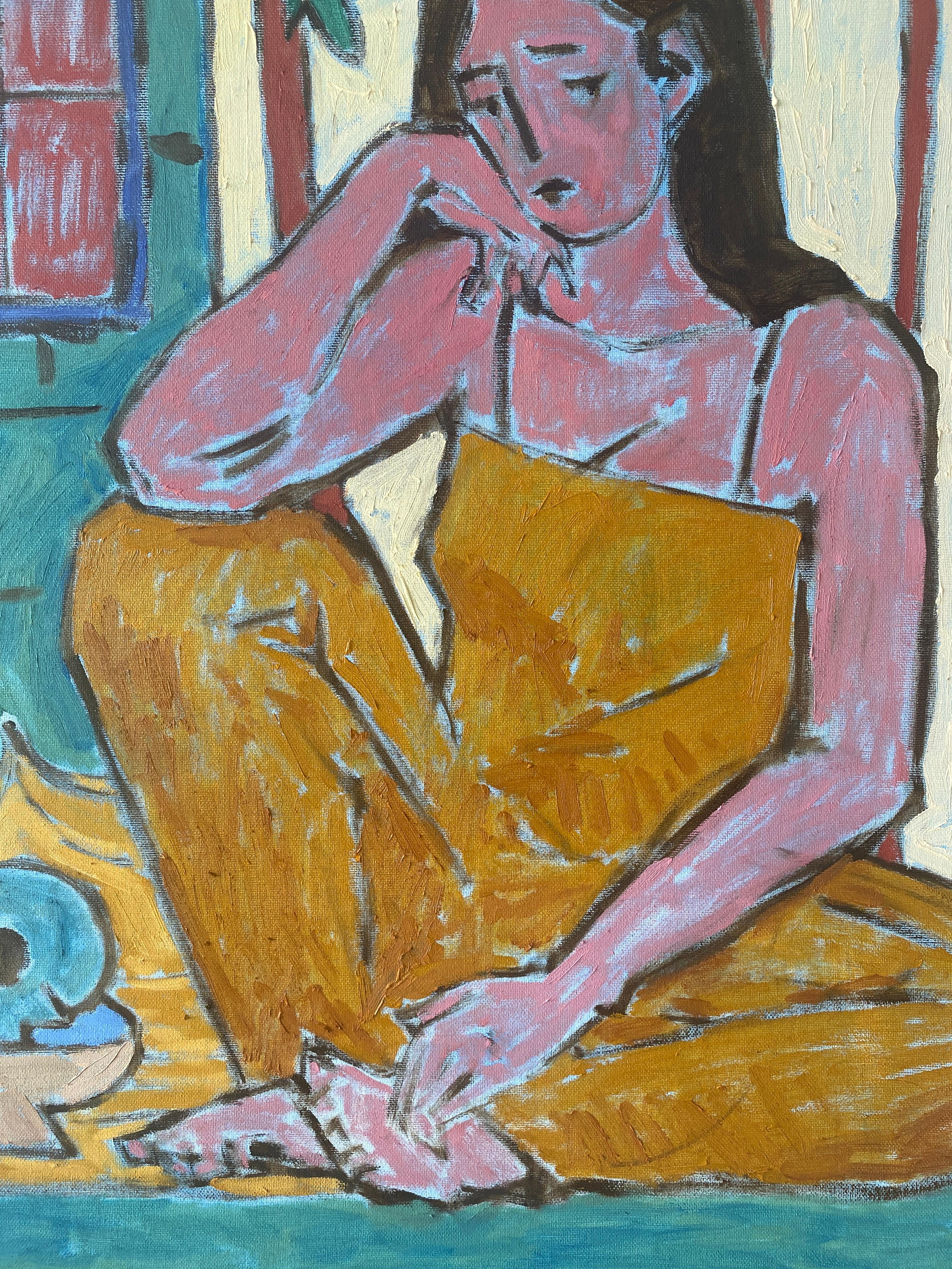 Come ho fatto a non vederti? - Figurative Painting Grigio di Sava Harris