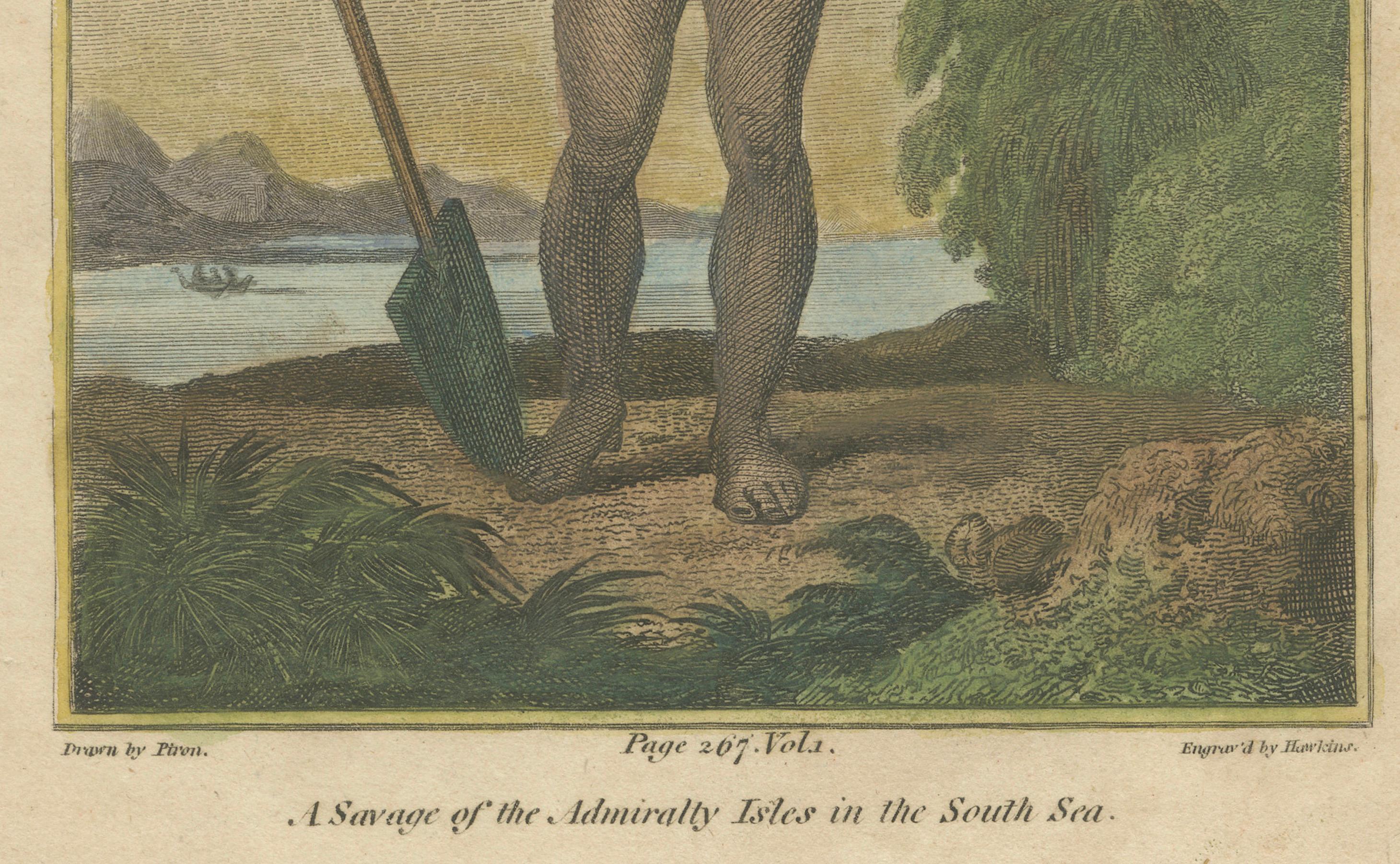 Savage of the Admiralty Isles – Hand-Colored Ethnographic Engraving, c.1785

This striking hand-colored engraving, titled 