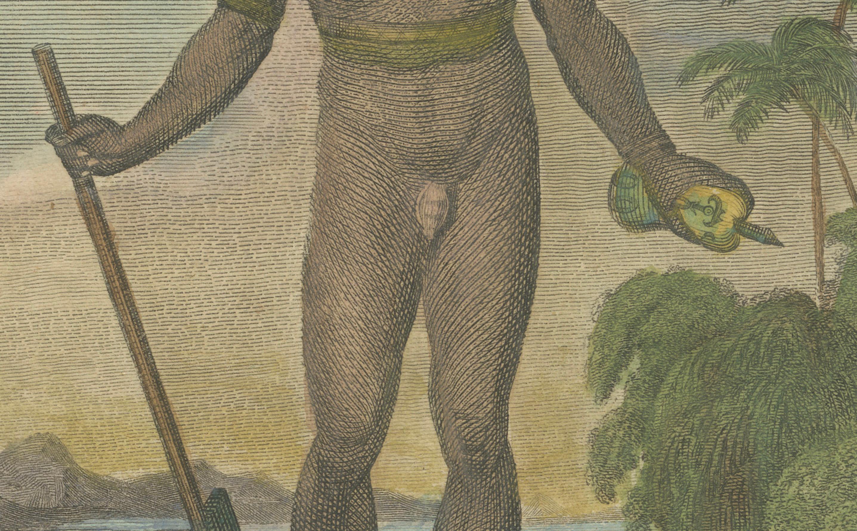 English Savage of the Admiralty Isles – Hand-Colored Ethnographic Engraving, c.1785 For Sale
