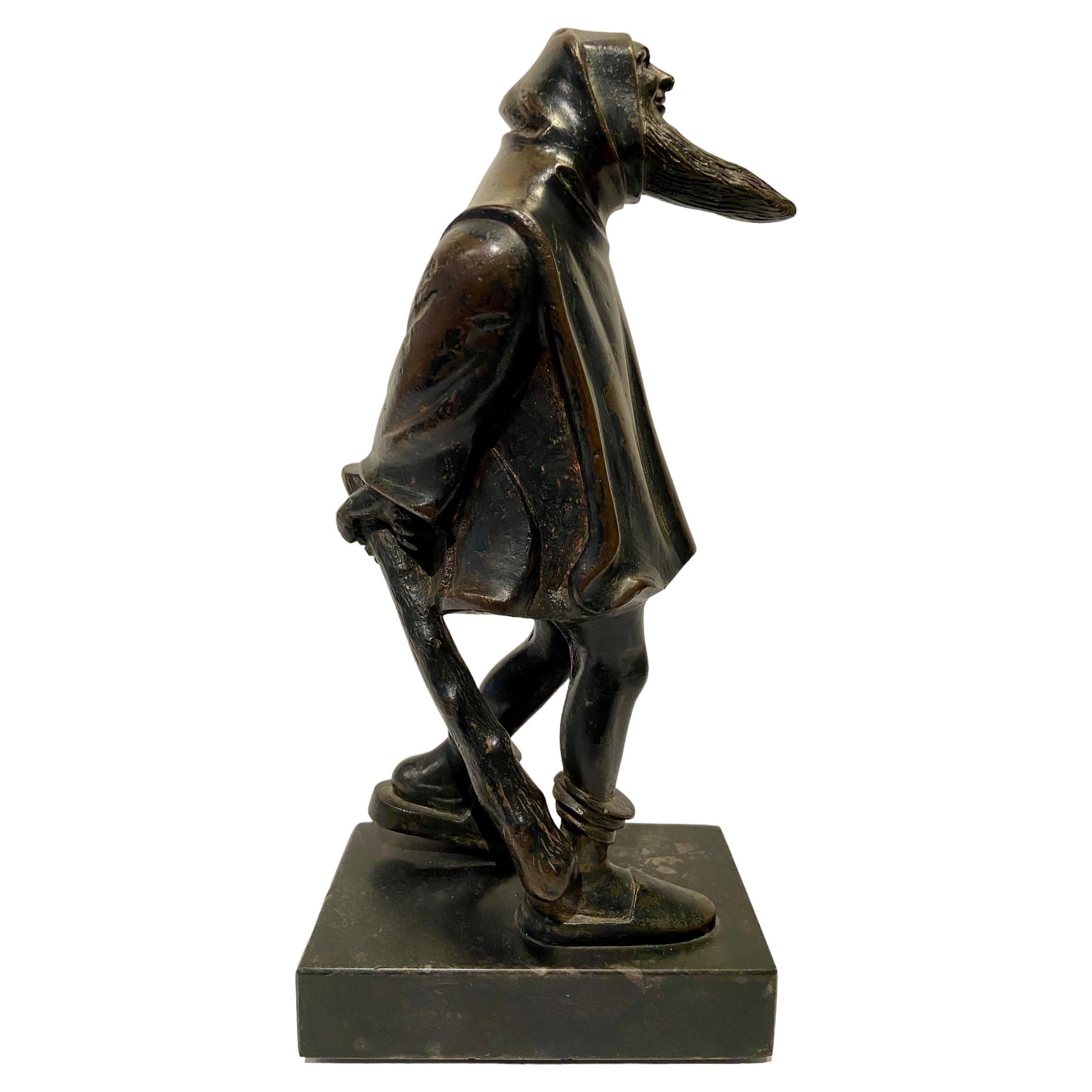 Savage or folk story figure in bronze. For Sale