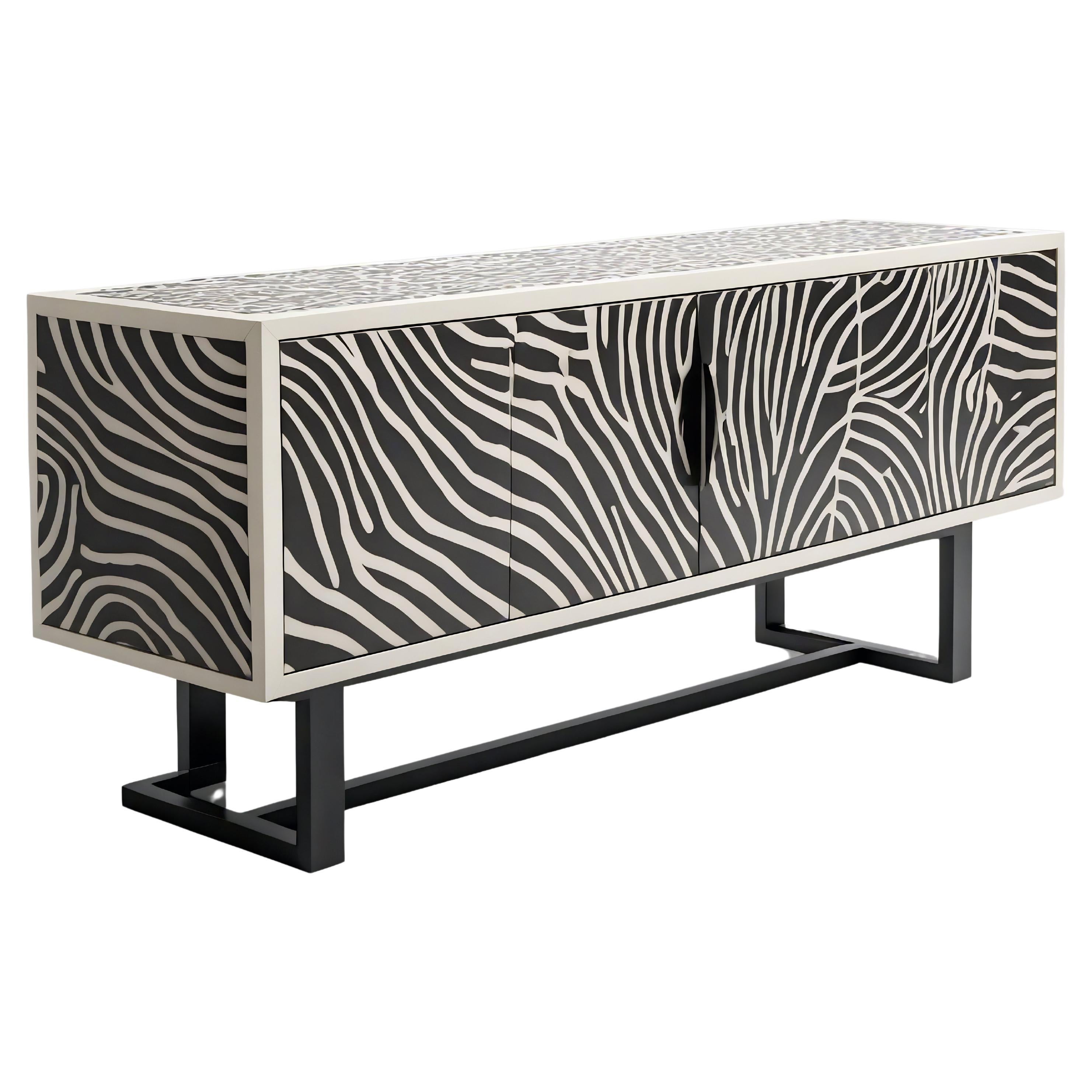 Consola multimedia Savanna en blanco y negro en venta