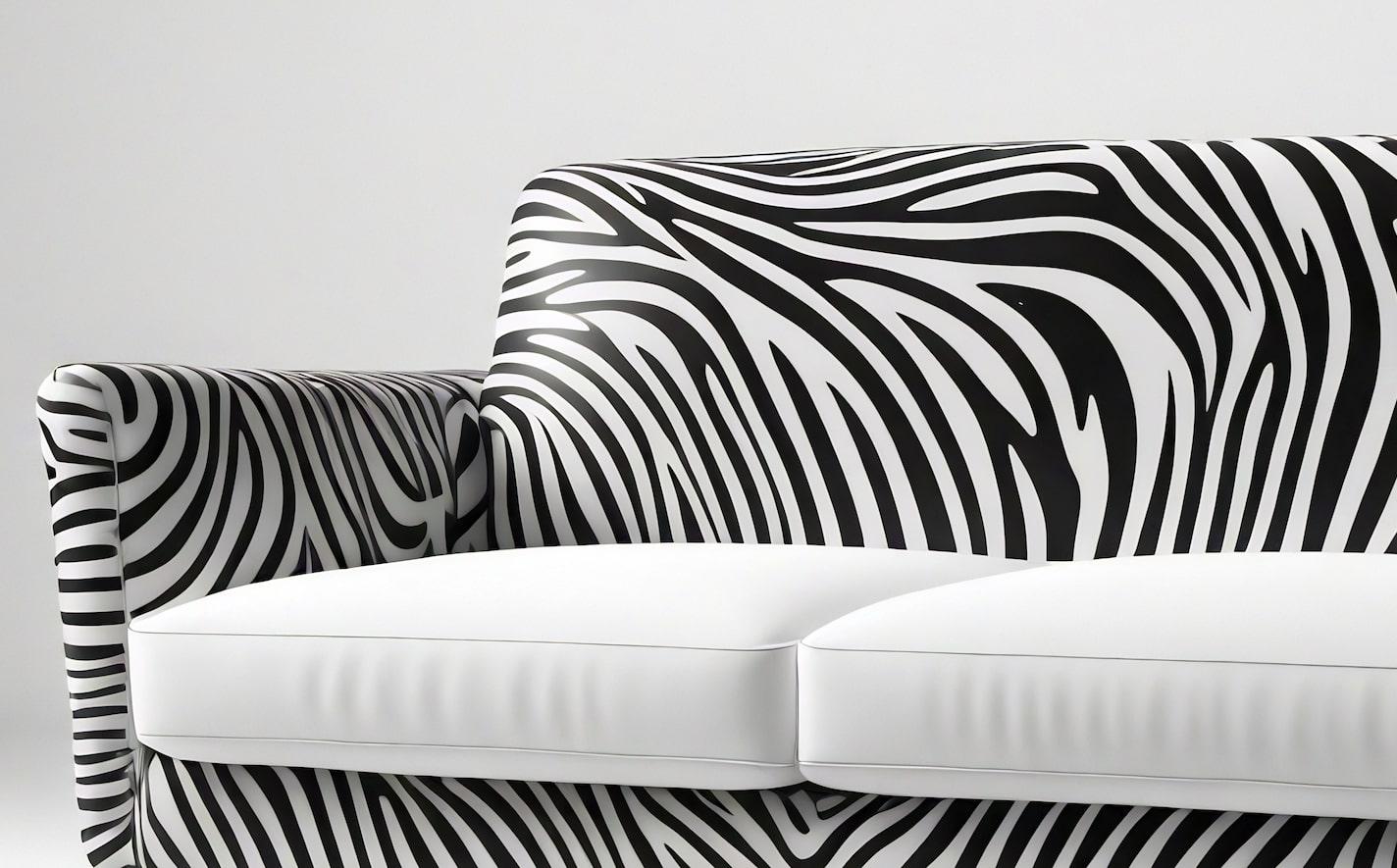 Savannah-Sofa mit weißem 3-Etagen-Sofa mit Tierdruck von Artisanal (Moderne der Mitte des Jahrhunderts) im Angebot
