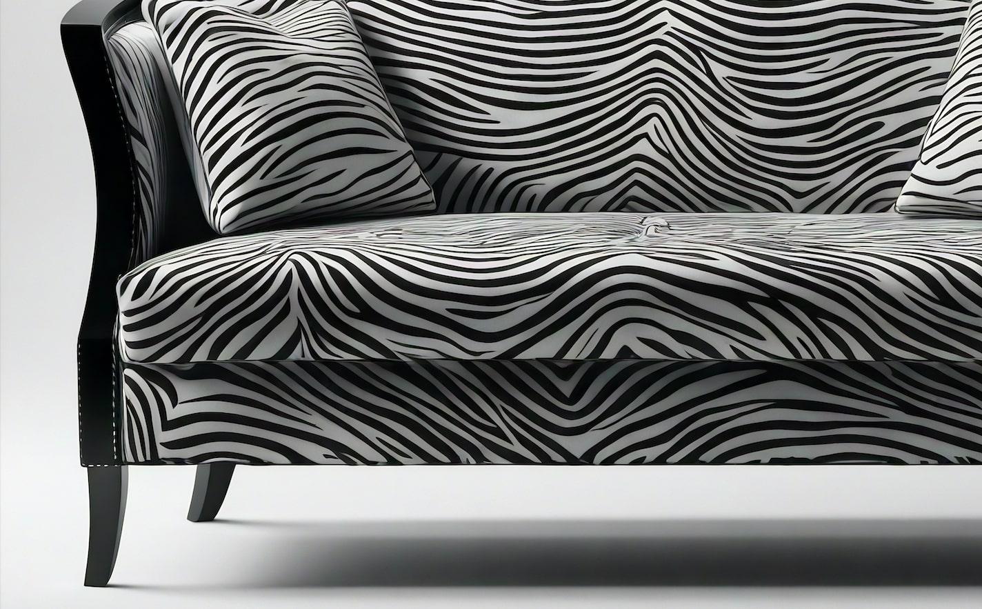 Savannah-Sofa mit weißem 3-Etagen-Sofa mit Tierdruck von Artisanal (Moderne der Mitte des Jahrhunderts) im Angebot