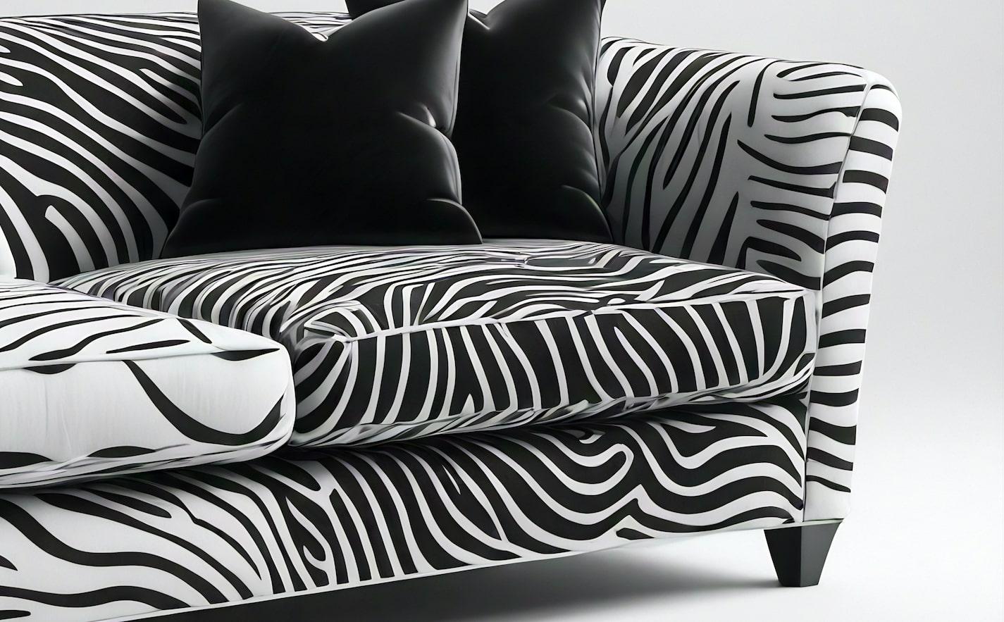 Savannah-Sofa mit weißem 3-Etagen-Sofa mit Tierdruck von Artisanal (Moderne der Mitte des Jahrhunderts) im Angebot