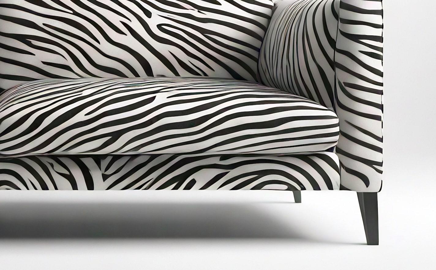 Savannah-Sofa mit weißem 3-Etagen-Sofa mit Tierdruck von Artisanal (Moderne der Mitte des Jahrhunderts) im Angebot