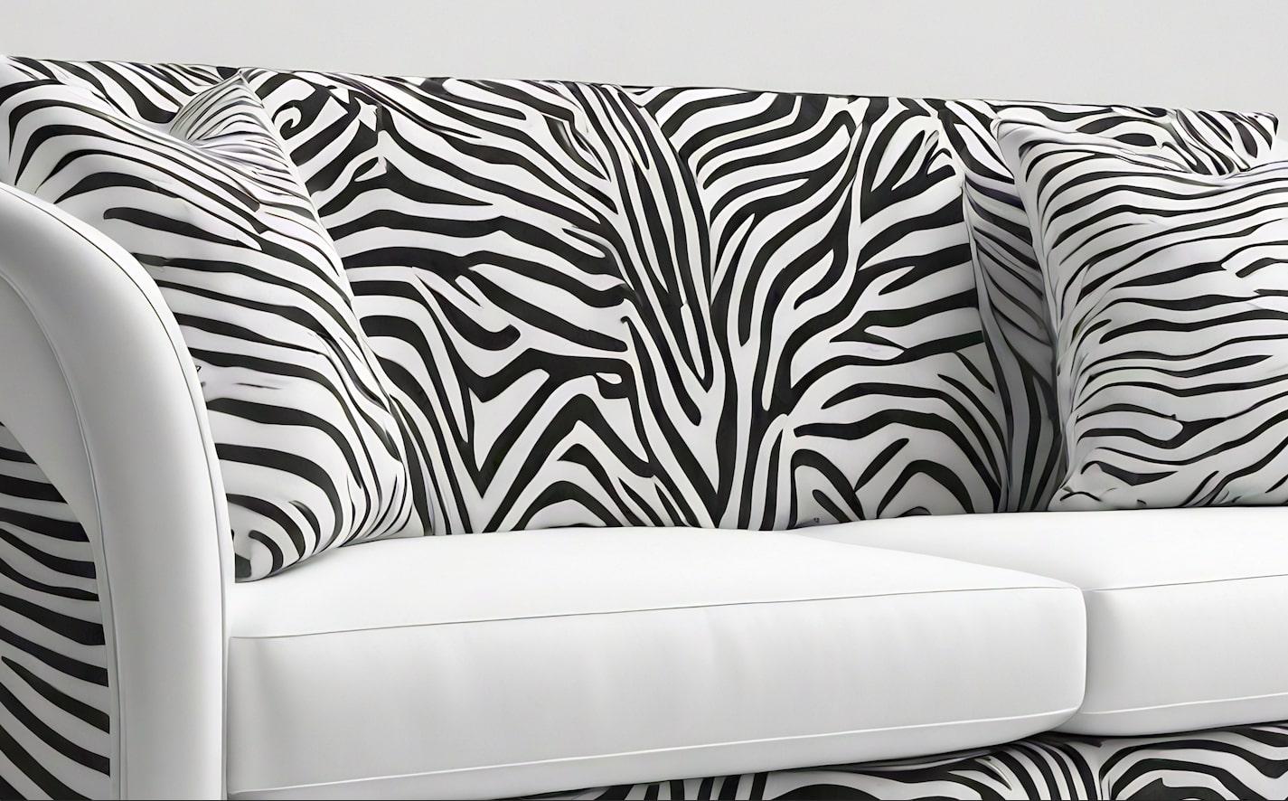 Savannah-Sofa mit weißem 3-Etagen-Sofa mit Tierdruck von Artisanal (Indisch) im Angebot
