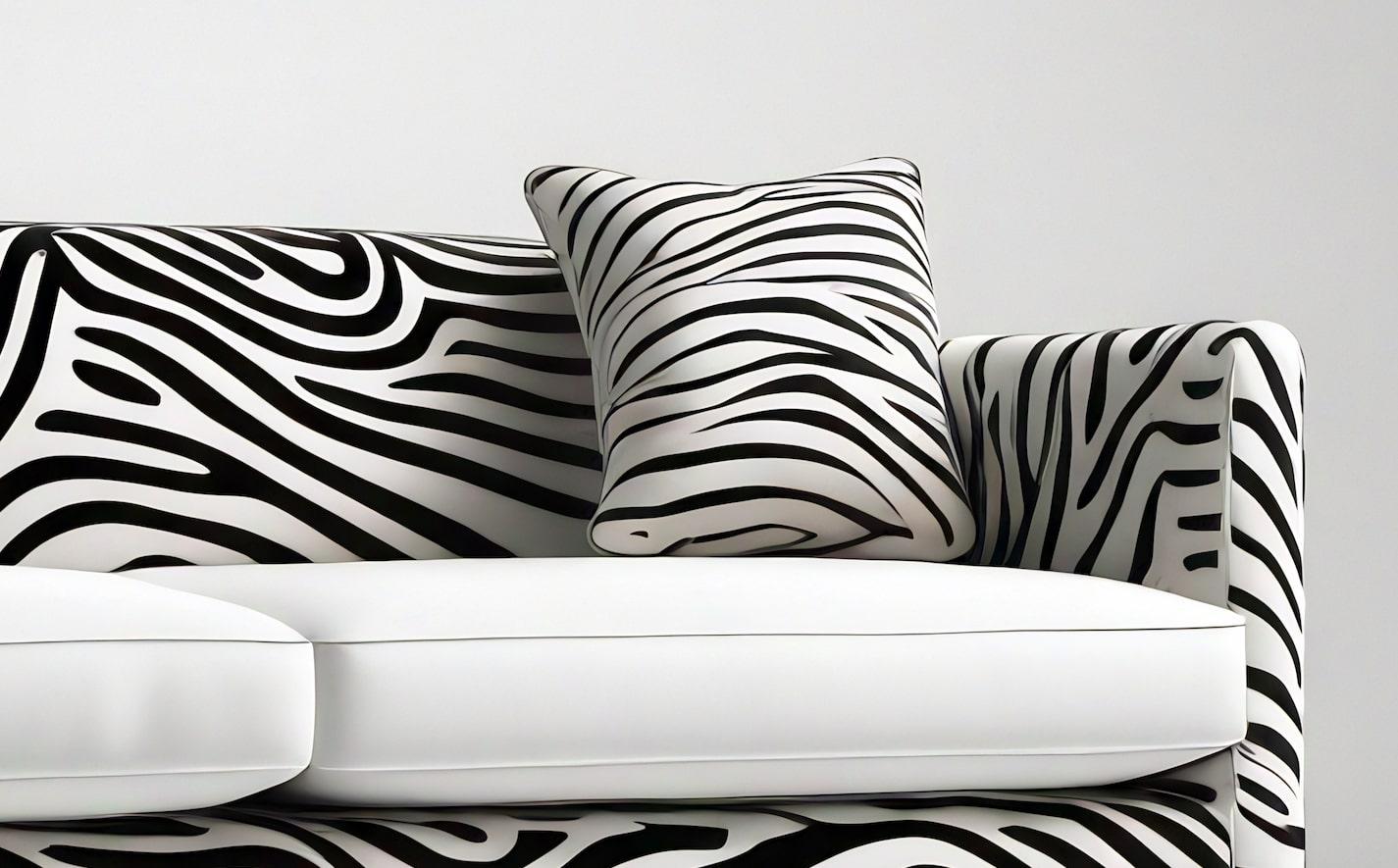 Savannah-Sofa mit weißem 3-Etagen-Sofa mit Tierdruck von Artisanal (Indisch) im Angebot