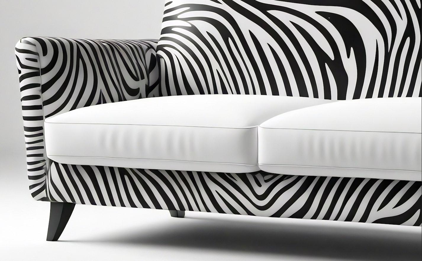 Savannah-Sofa mit weißem 3-Etagen-Sofa mit Tierdruck von Artisanal (Indisch) im Angebot