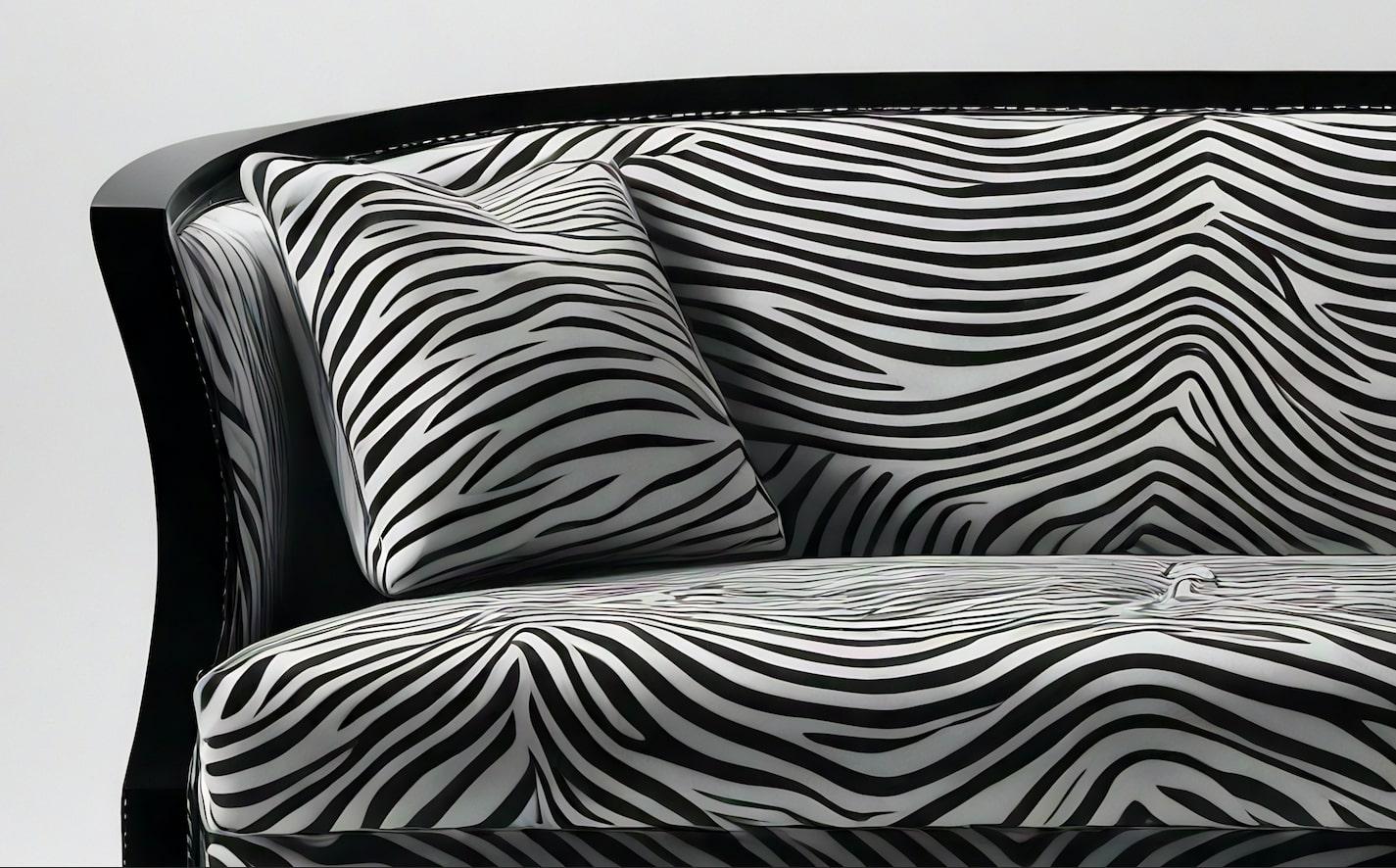 Savannah-Sofa mit weißem 3-Etagen-Sofa mit Tierdruck von Artisanal (Indisch) im Angebot