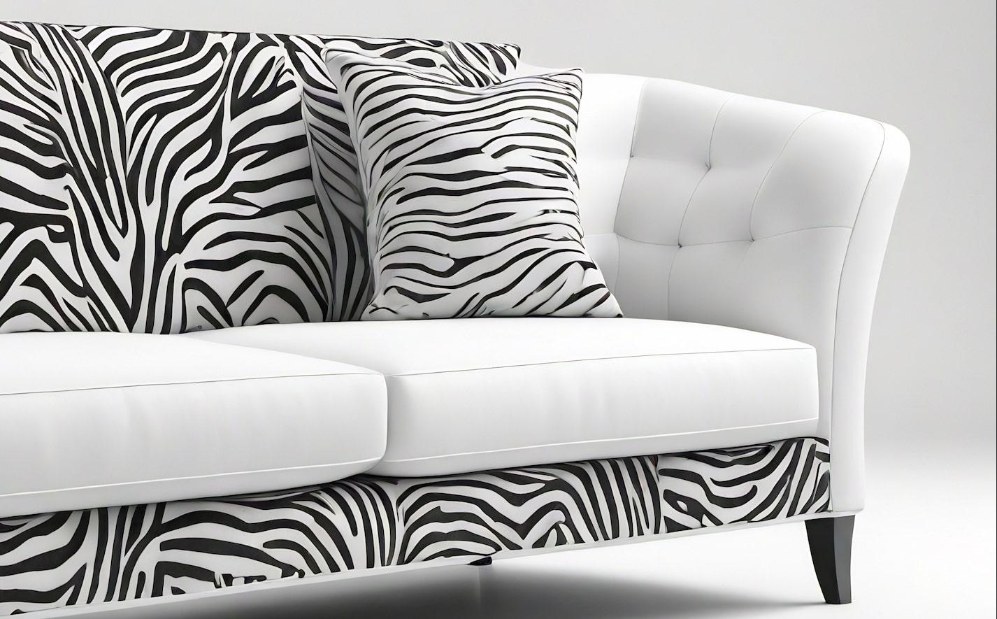 Savannah-Sofa mit weißem 3-Etagen-Sofa mit Tierdruck von Artisanal (Handgefertigt) im Angebot