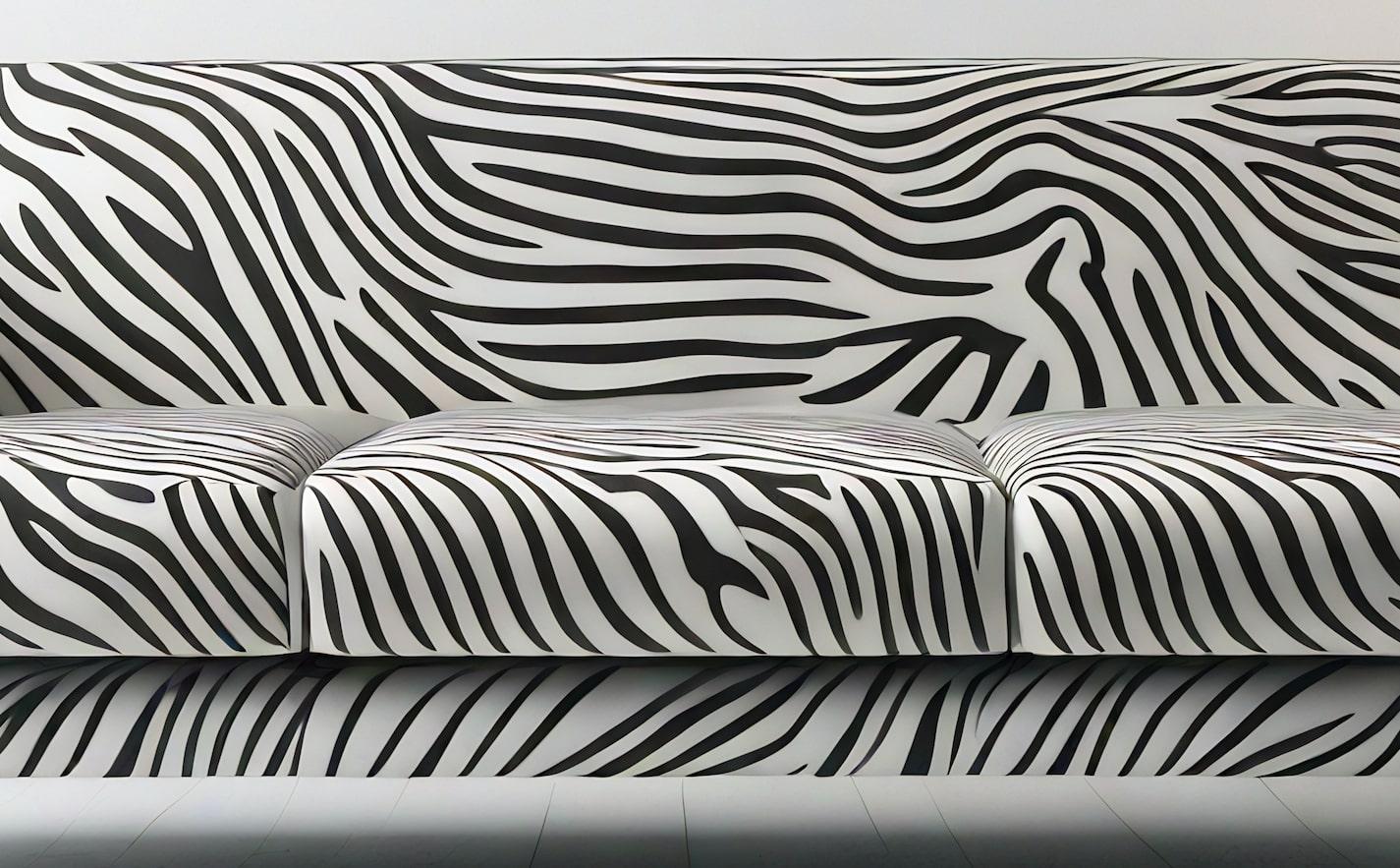 Savannah-Sofa mit weißem 3-Etagen-Sofa mit Tierdruck von Artisanal (Handgefertigt) im Angebot