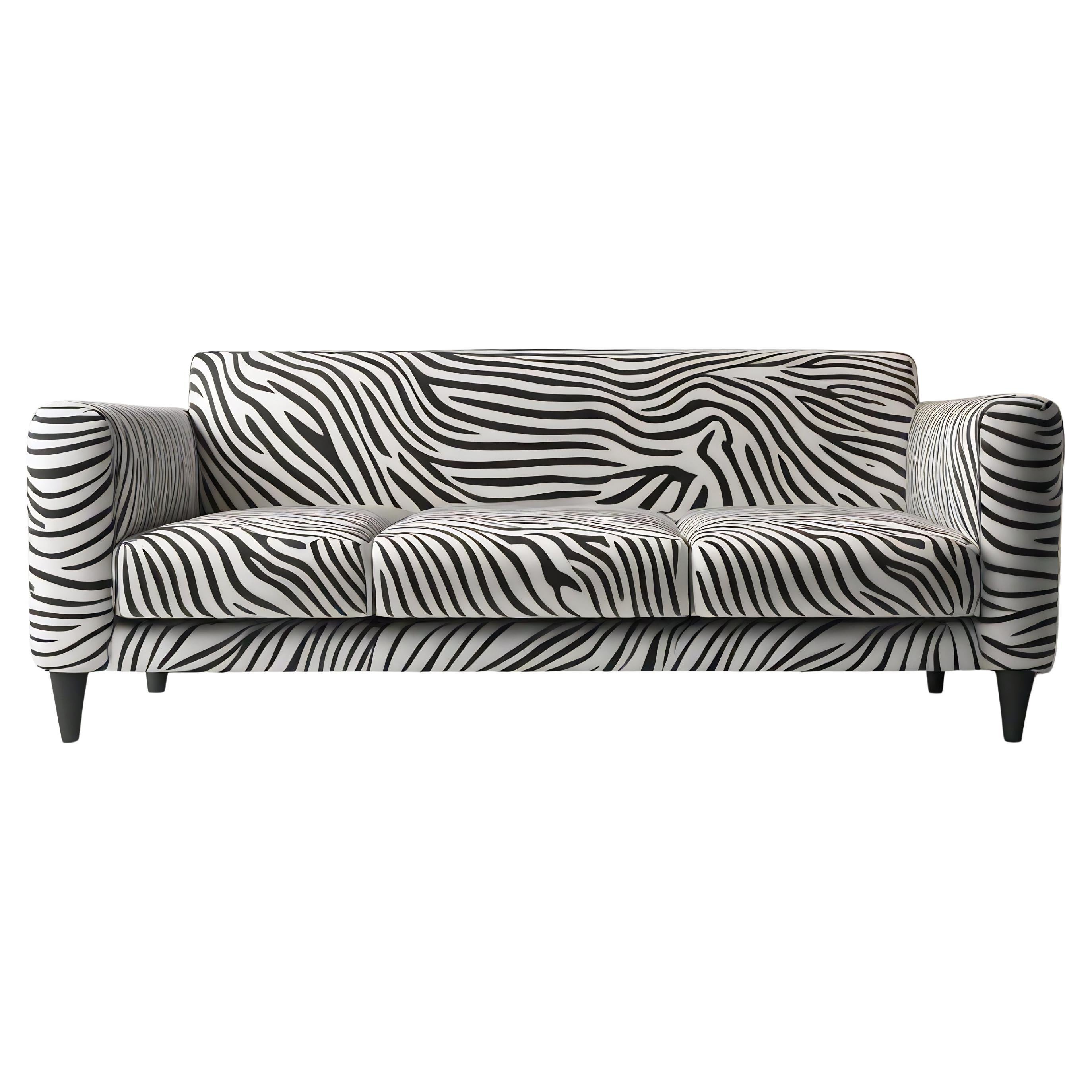 Savannah-Sofa mit weißem 3-Etagen-Sofa mit Tierdruck von Artisanal