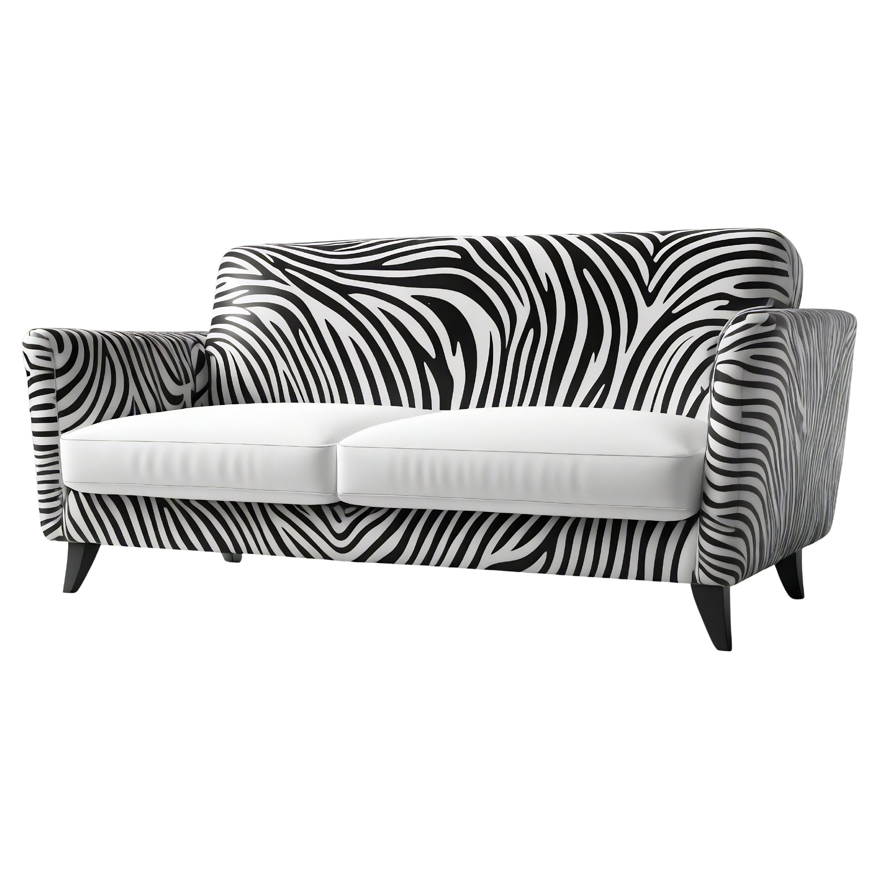 Canapé Savannah 3 Seater imprimé animal blanc par Artisanal
