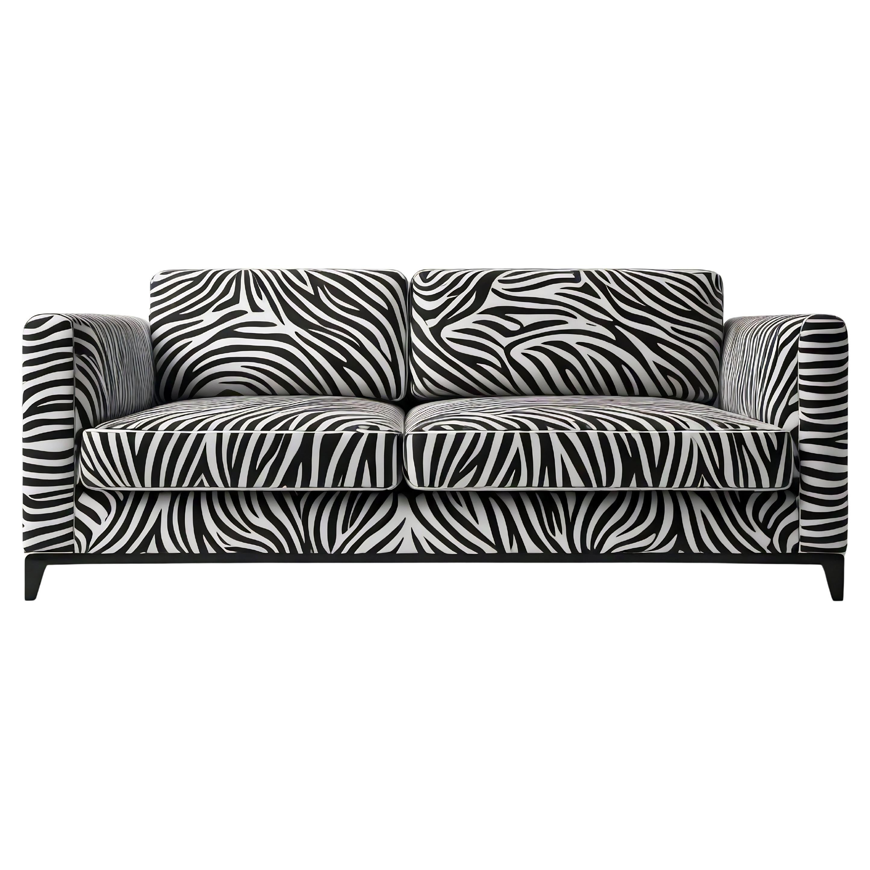Canapé Savannah 3 Seater imprimé animal blanc par Artisanal
