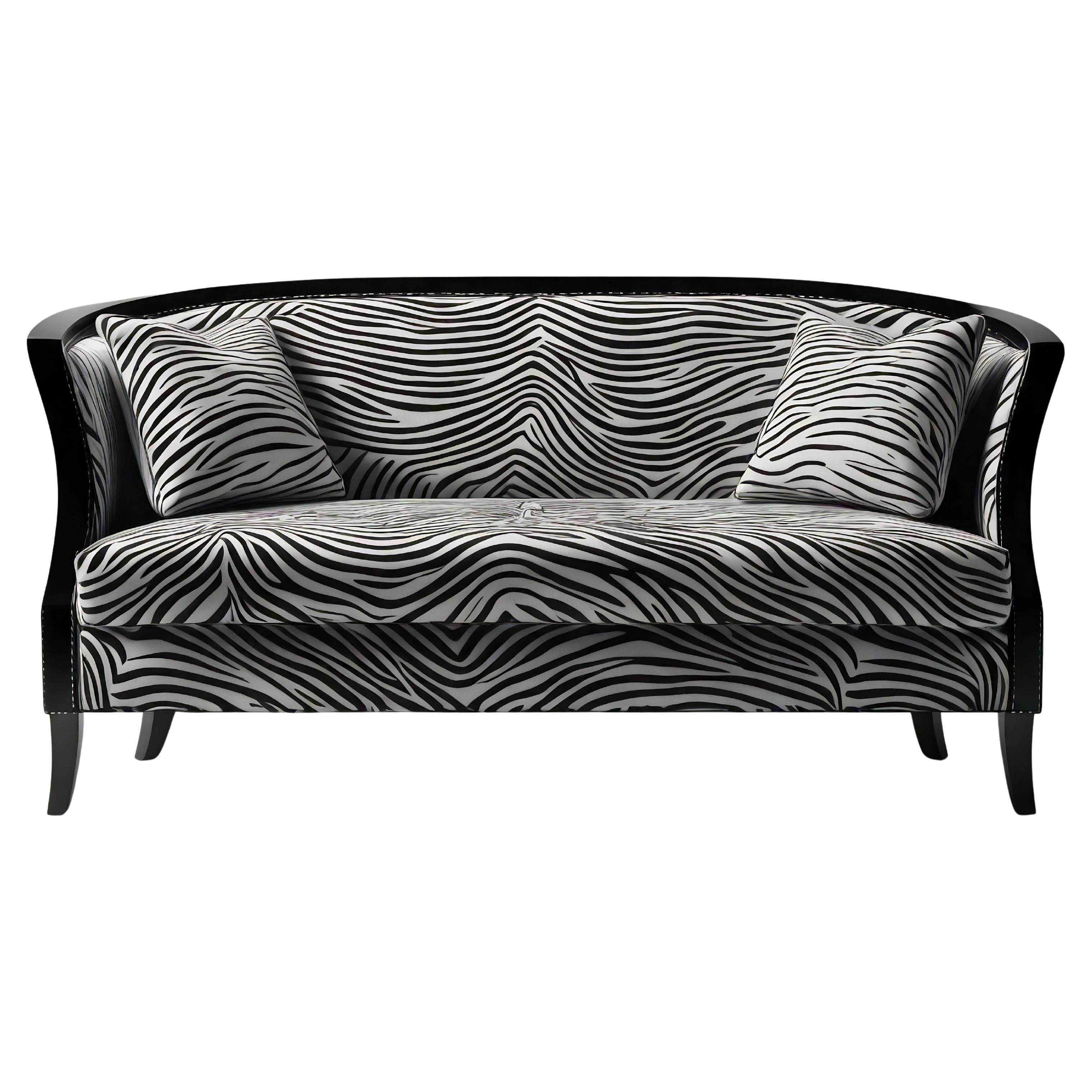 Canapé Savannah 3 Seater imprimé animal blanc par Artisanal